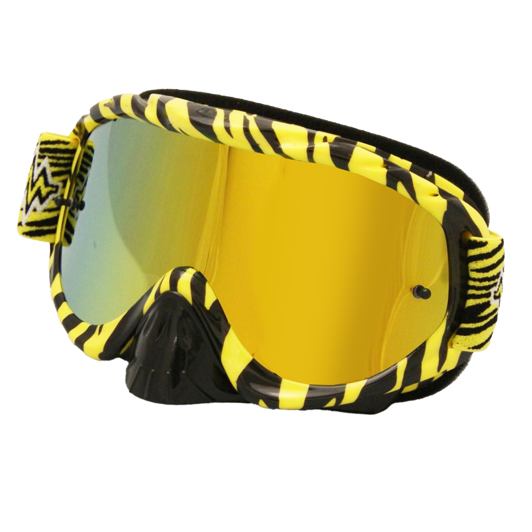 Rip-N-Roll Rnr Hybrid Wild Yl/bk Mirrored Lens, Wild Yellow & Black Goggle, GH368M, Mirrored Lens