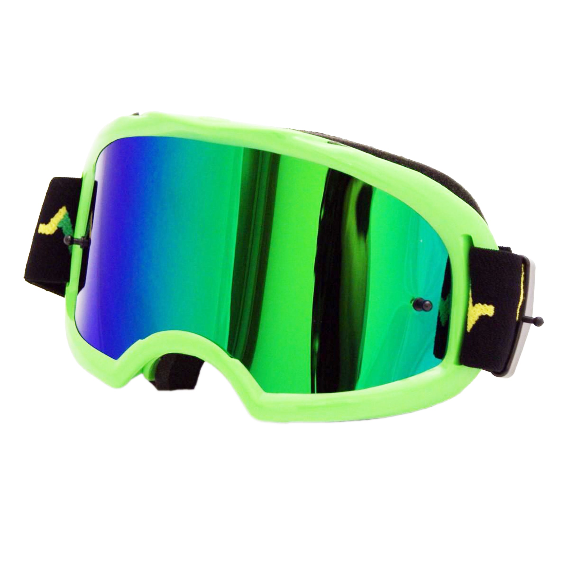 Rip-N-Roll Rnr Colossus Green Mirrored Lens, Green Goggle, GX47M, Mirrored Lens