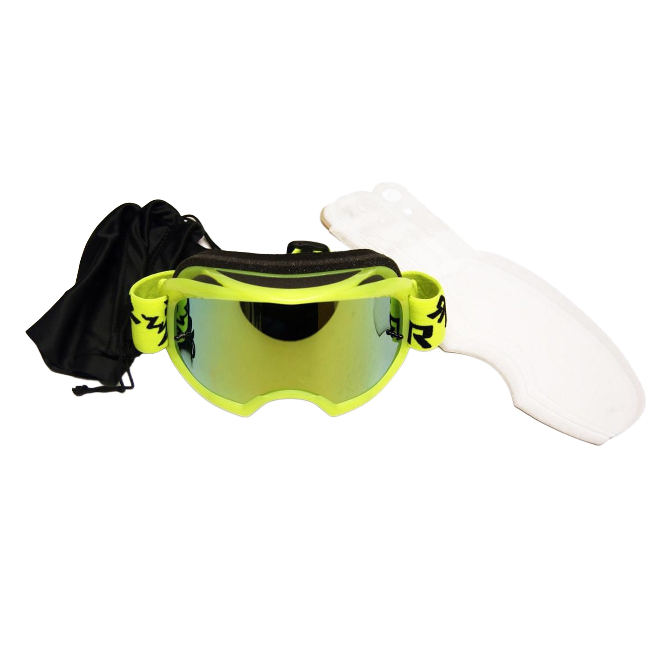 Rip-N-Roll Rnr Colossus Neon Yellow Mirrored Lens, Neon Yellow Goggle, GX68M, Mirrored Lens