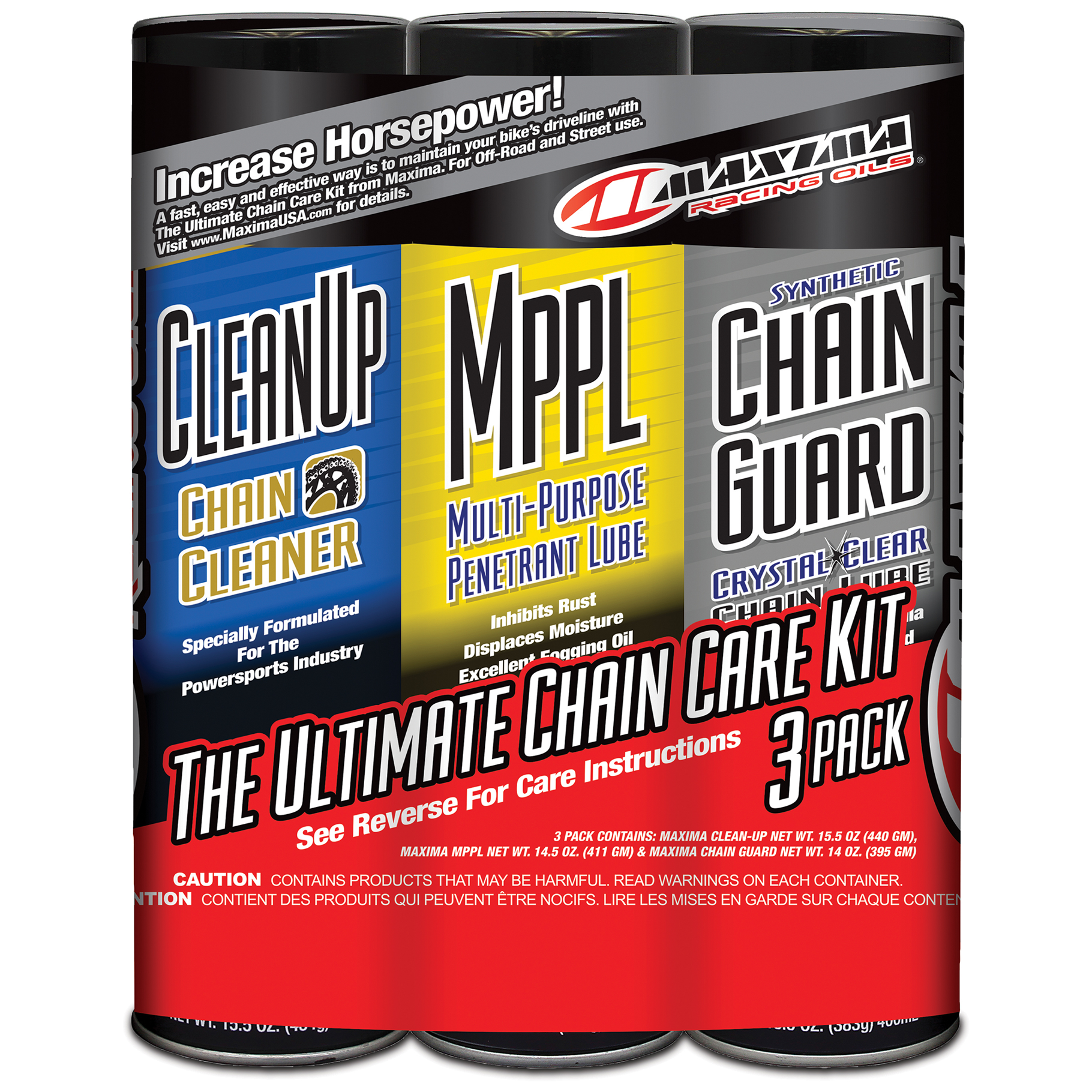Maxima Syn Chain Guard Care Combo Kit M White