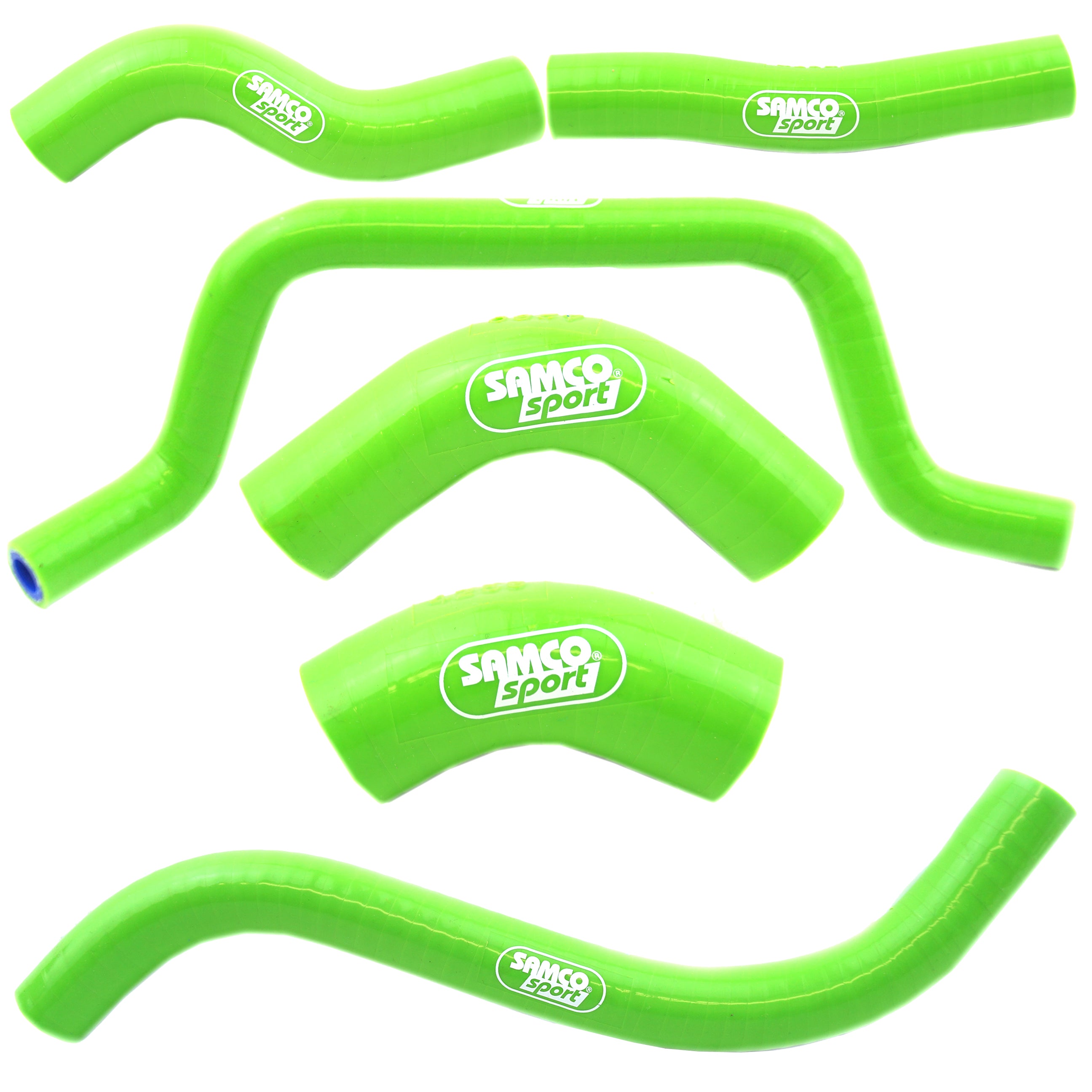 Samco Sport Coolant Hose 7 Piece Kit Green 12-15 Kawasaki 450 KX F Oem Design Samco Sport Kaw-59-gn