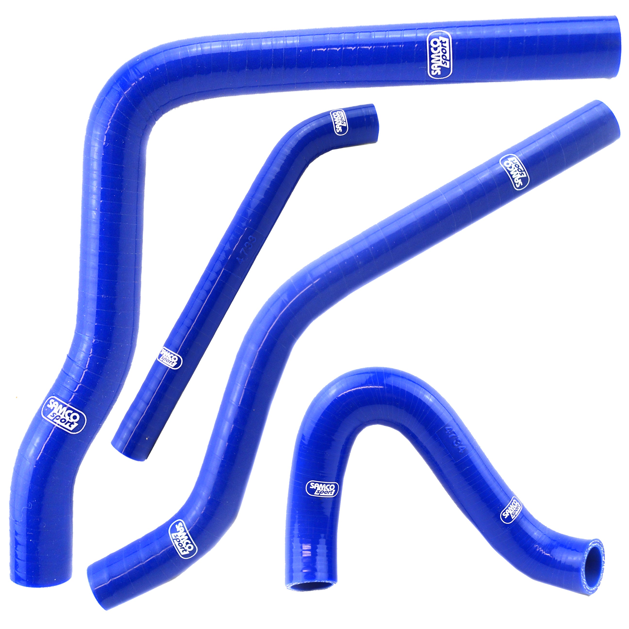 Samco Sport Coolant Hose 5 Piece Kit Blue 90-91 Kawasaki 250 KX Samco Sport Kaw-68-bu