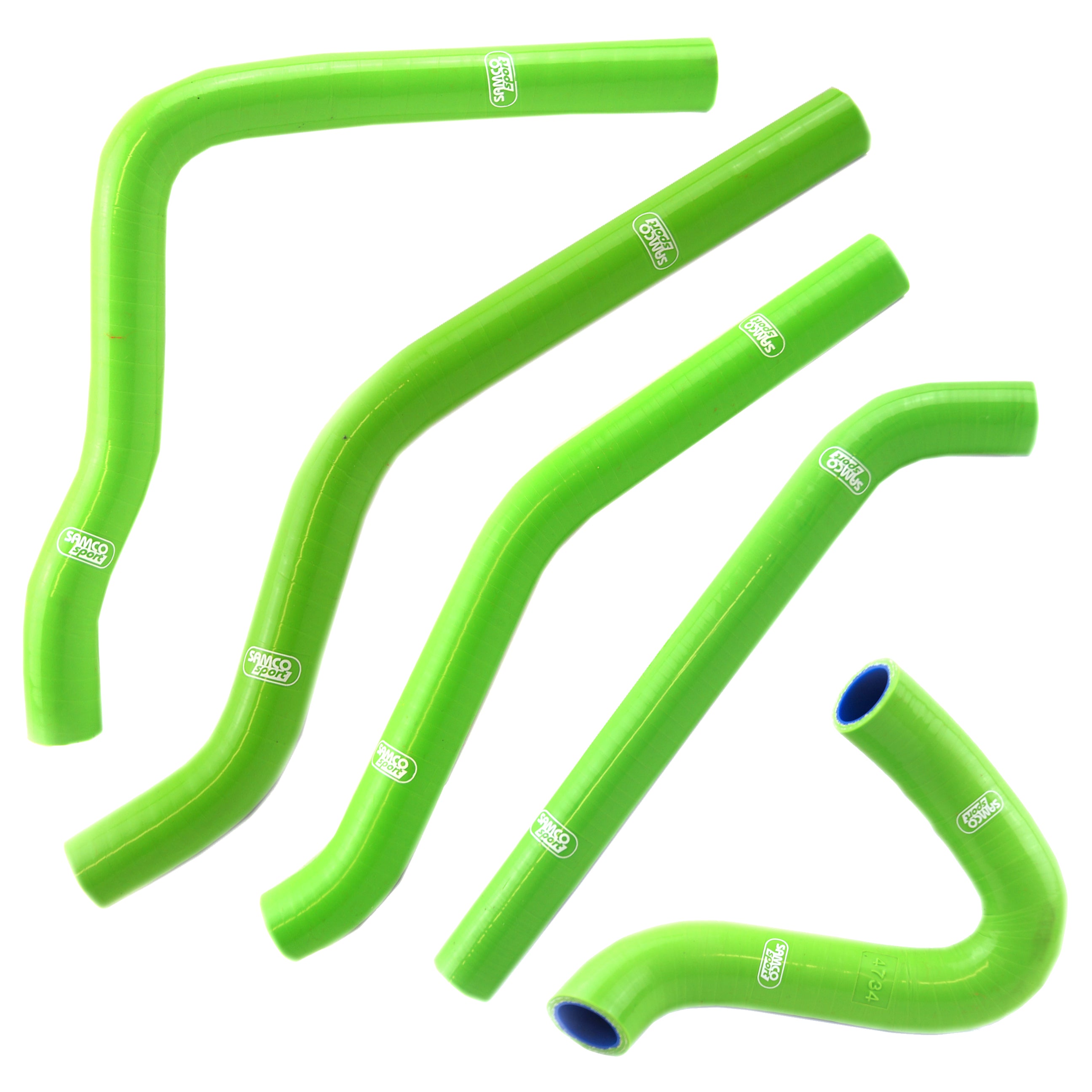 Samco Sport Coolant Hose 5 Piece Kit Green 90-91 Kawasaki 250 KX H1 H2 Samco Sport Kaw-68-gn