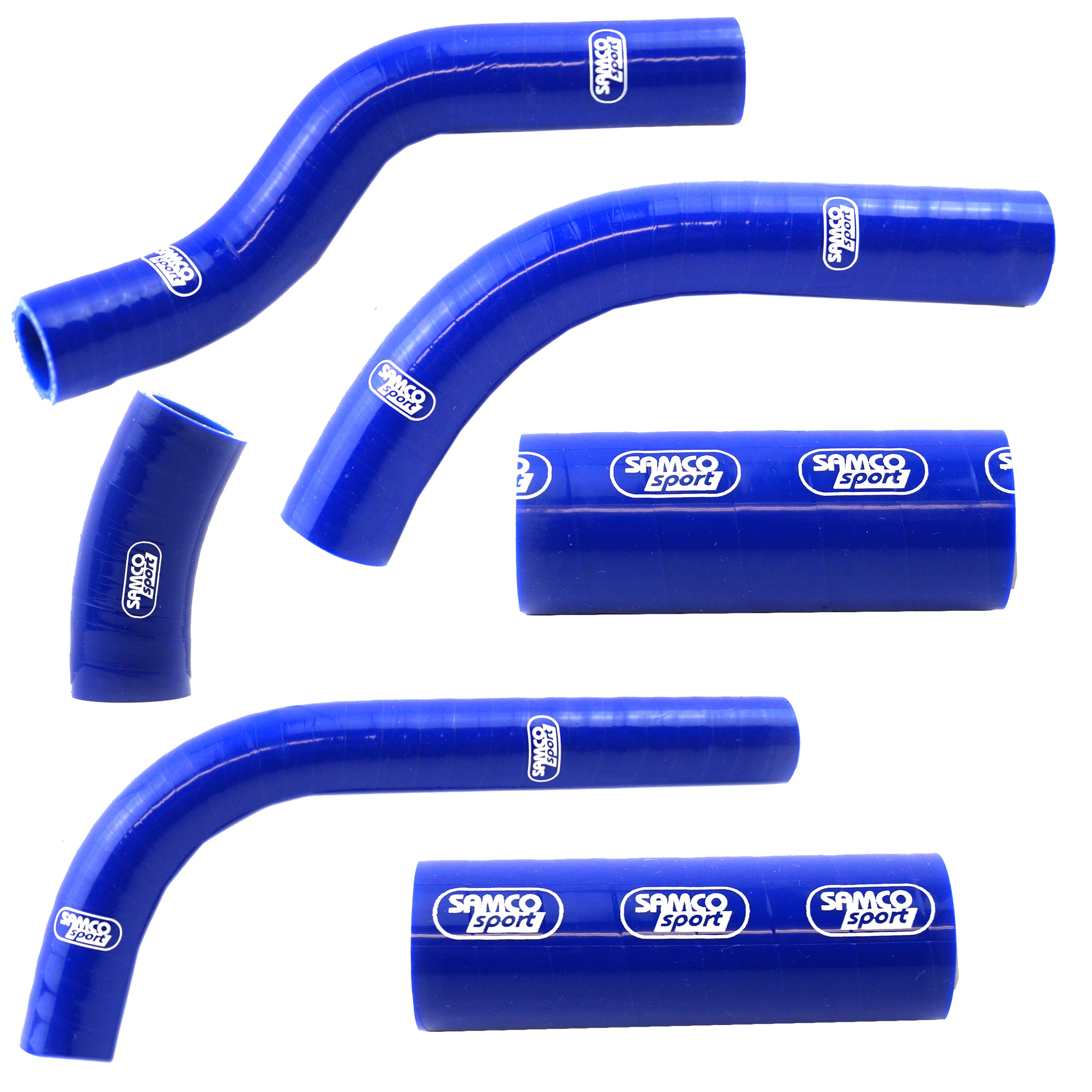 Samco Sport Coolant Hose 6 Piece Kit Blue 16-18 Kawasaki 450 KX F Oem Design Samco Sport Kaw-74-bu