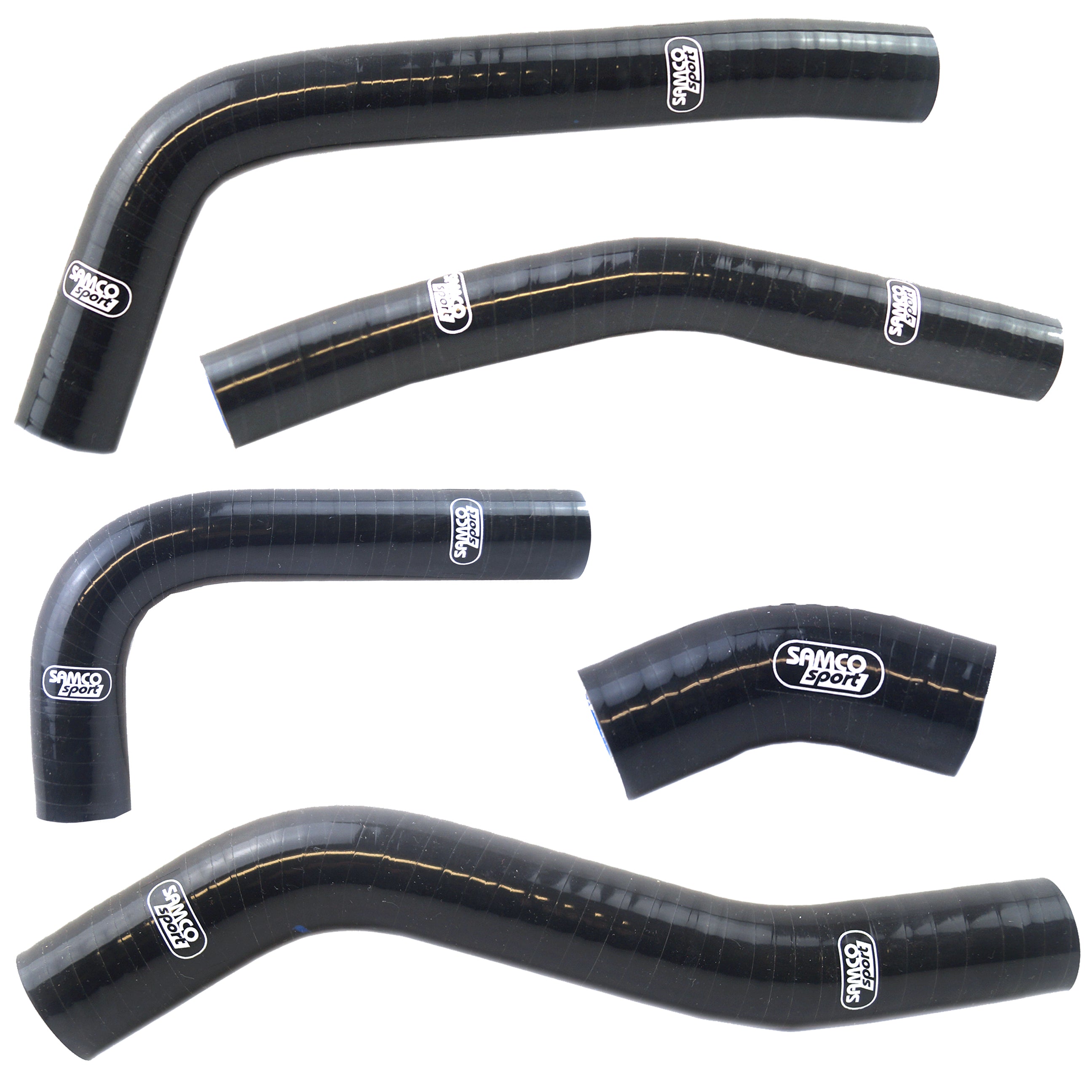Samco Sport Coolant Hose 5 Piece Kit Black 21-24 Kawasaki 250 KX Oem Design Samco Sport Kaw-98-bk