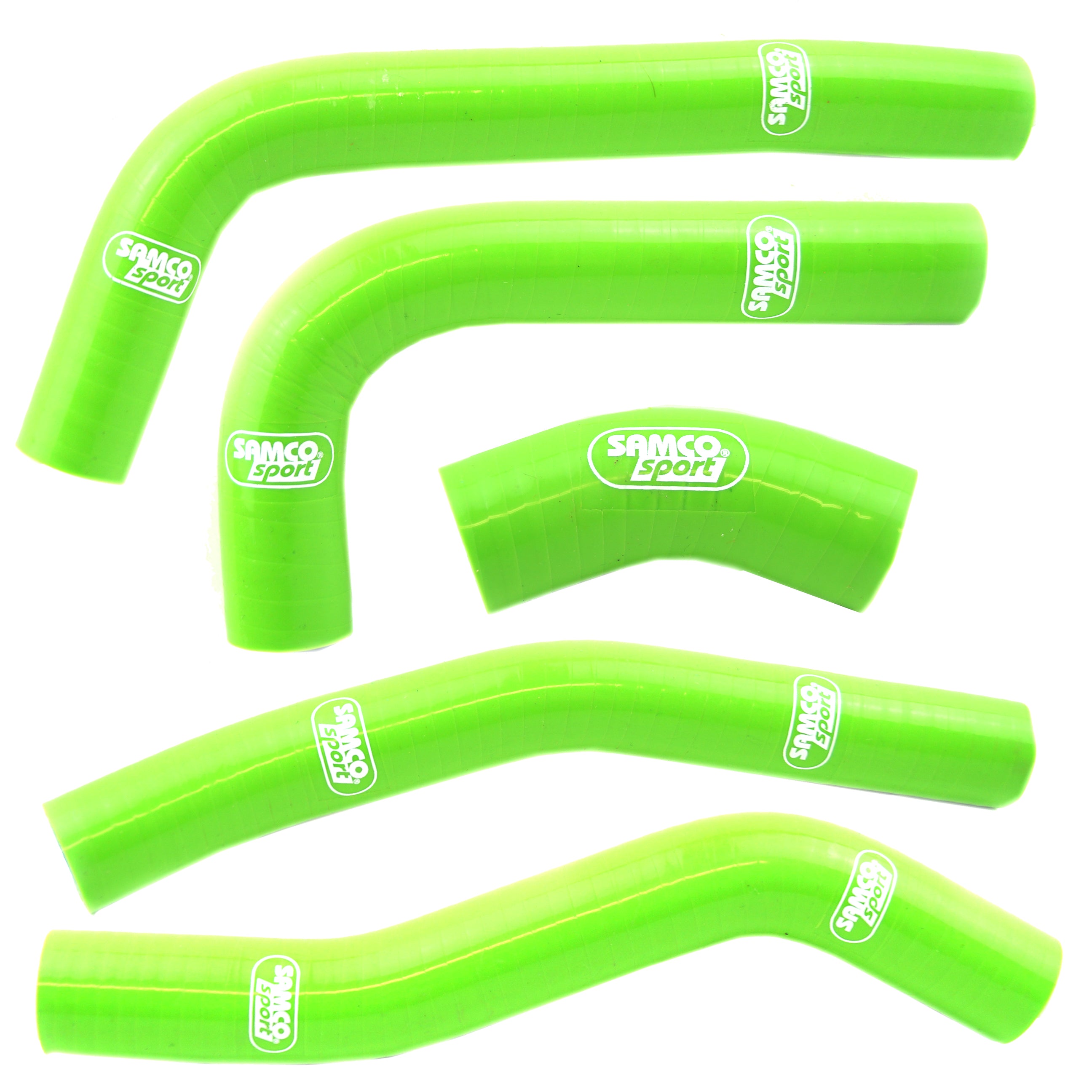 Samco Sport Coolant Hose 5 Piece Kit Green 21-24 Kawasaki 250 KX Oem Design Samco Sport Kaw-98-gn