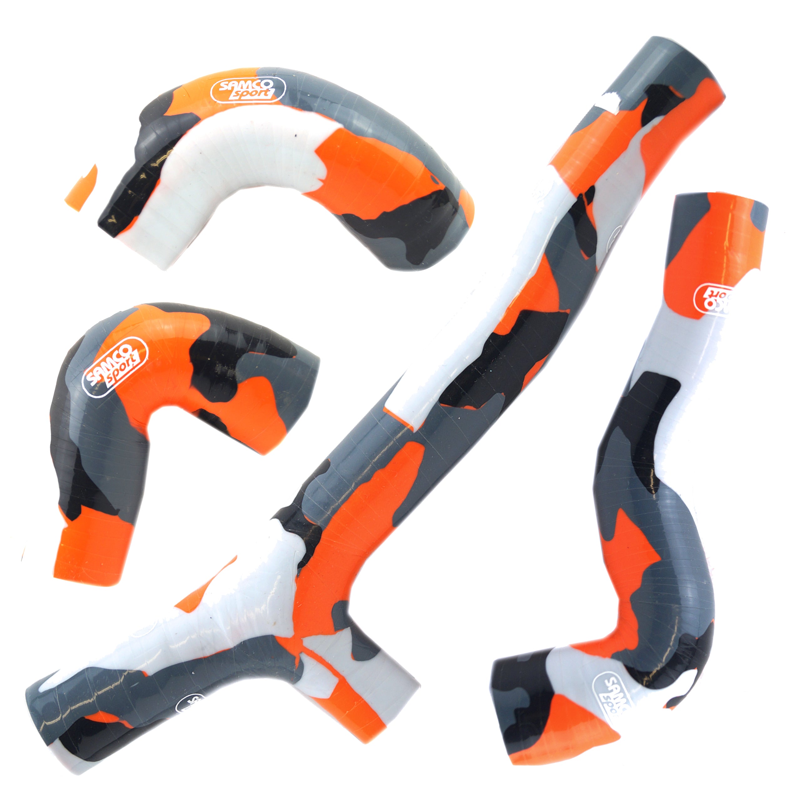 Samco Sport Coolant Hose 4 Piece Kit Orange Camo 20-23 KTM 150 TE EXC XC-w Tpi Oem Design Samco Sport KTM-120-sol