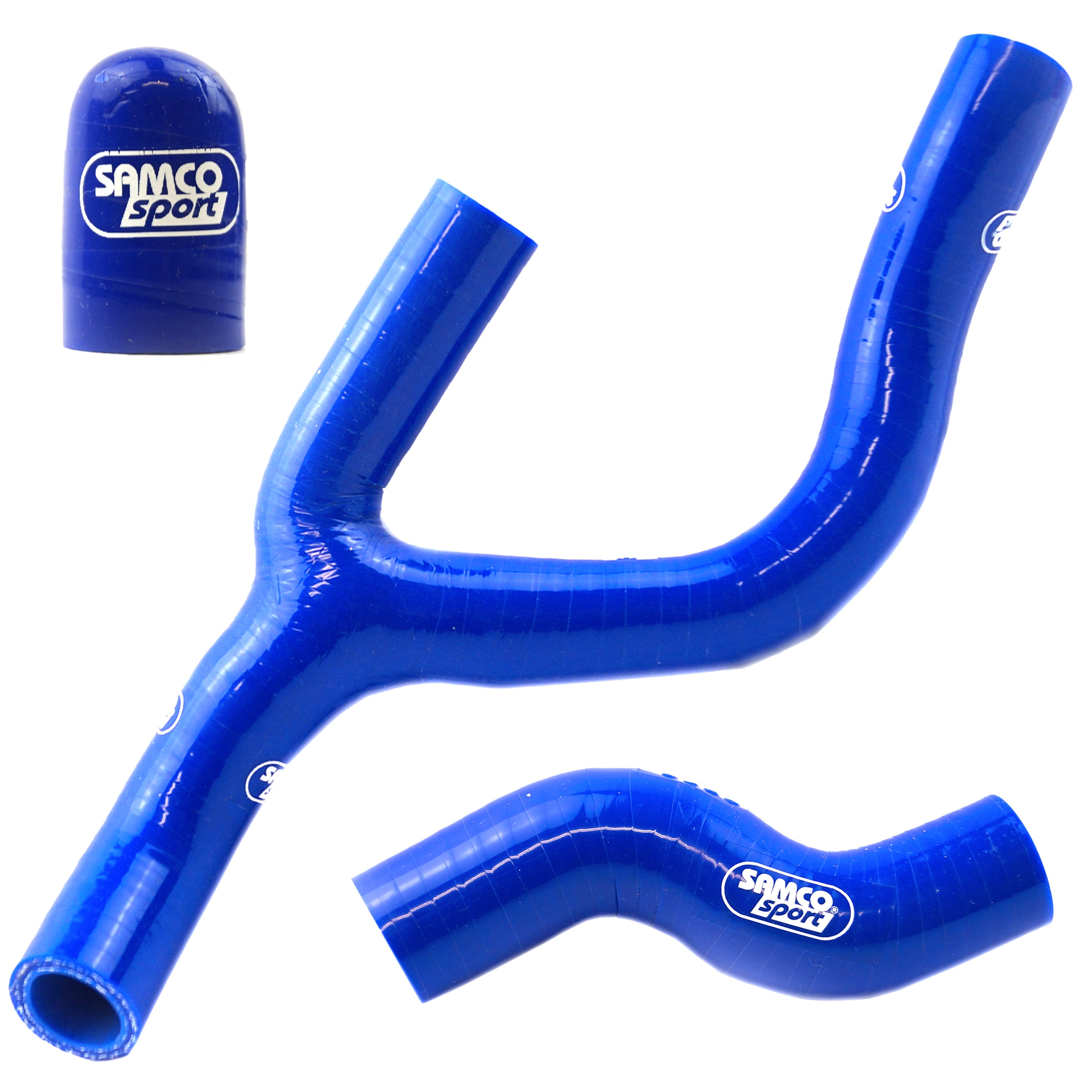 Samco Sport Coolant Hose 3 Piece Kit Blue 12-16 KTM Husq 250 350 Thermostat Bypass Samco KTM-43-BU