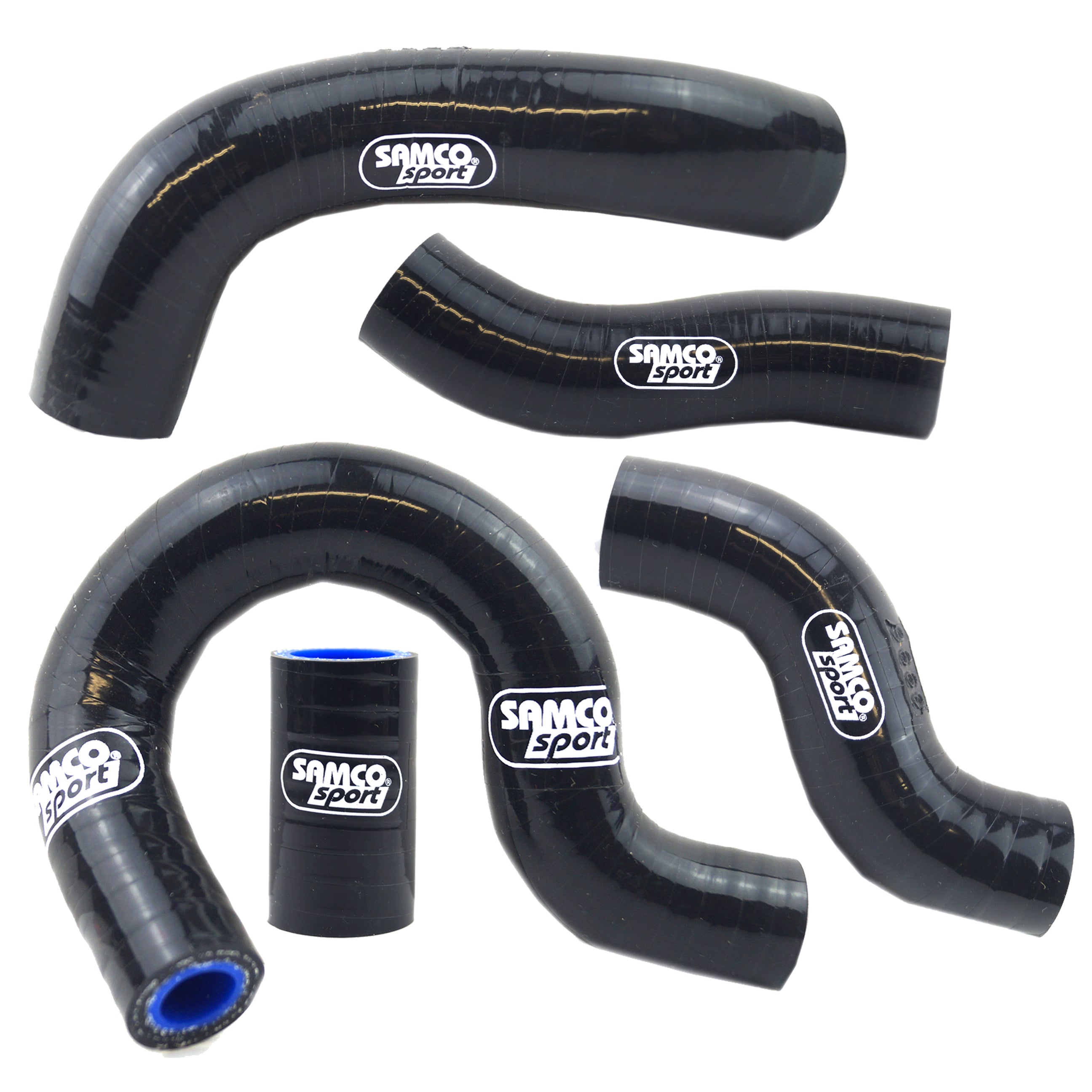 Samco Sport Coolant Hose 5 Piece Kit Black 12-16 Husa KTM 450 500 501 FE Oem Design Samco KTM-48-bk