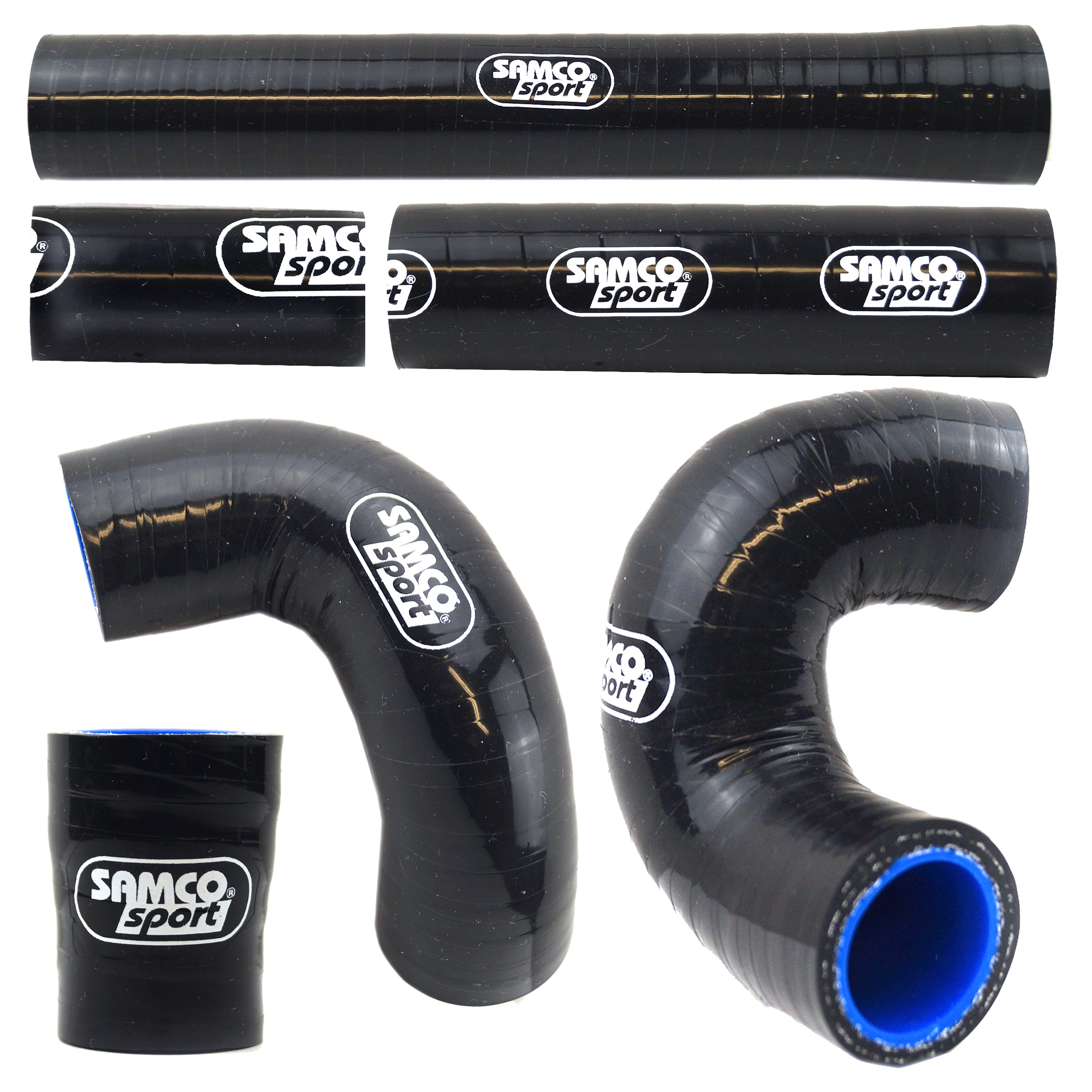 Samco Sport Coolant Hose 6 Piece Kit Black 18-19 Husqvarna KTM 250 300 Oem Design Samco KTM-98-bk