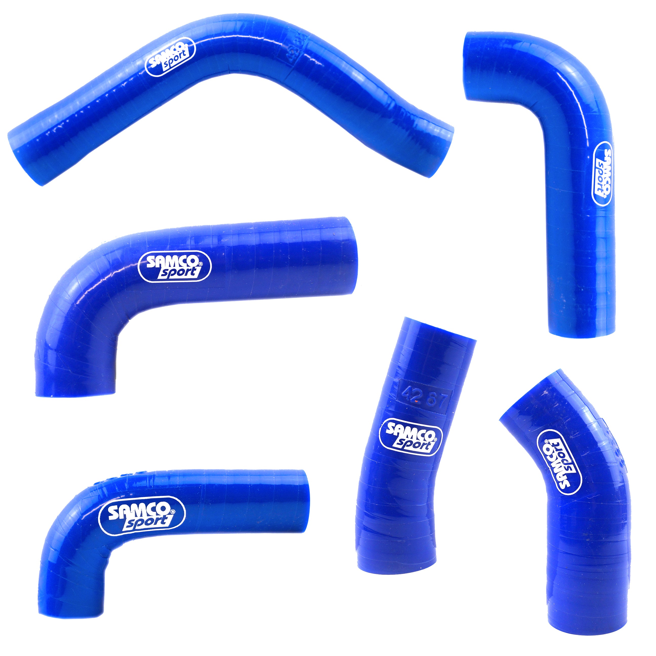 Samco Sport Coolant Hose 6 Piece Kit Blue 12-16 KTM Husq 250 350 EXC-F OEM Design Samco KTM-58-BU
