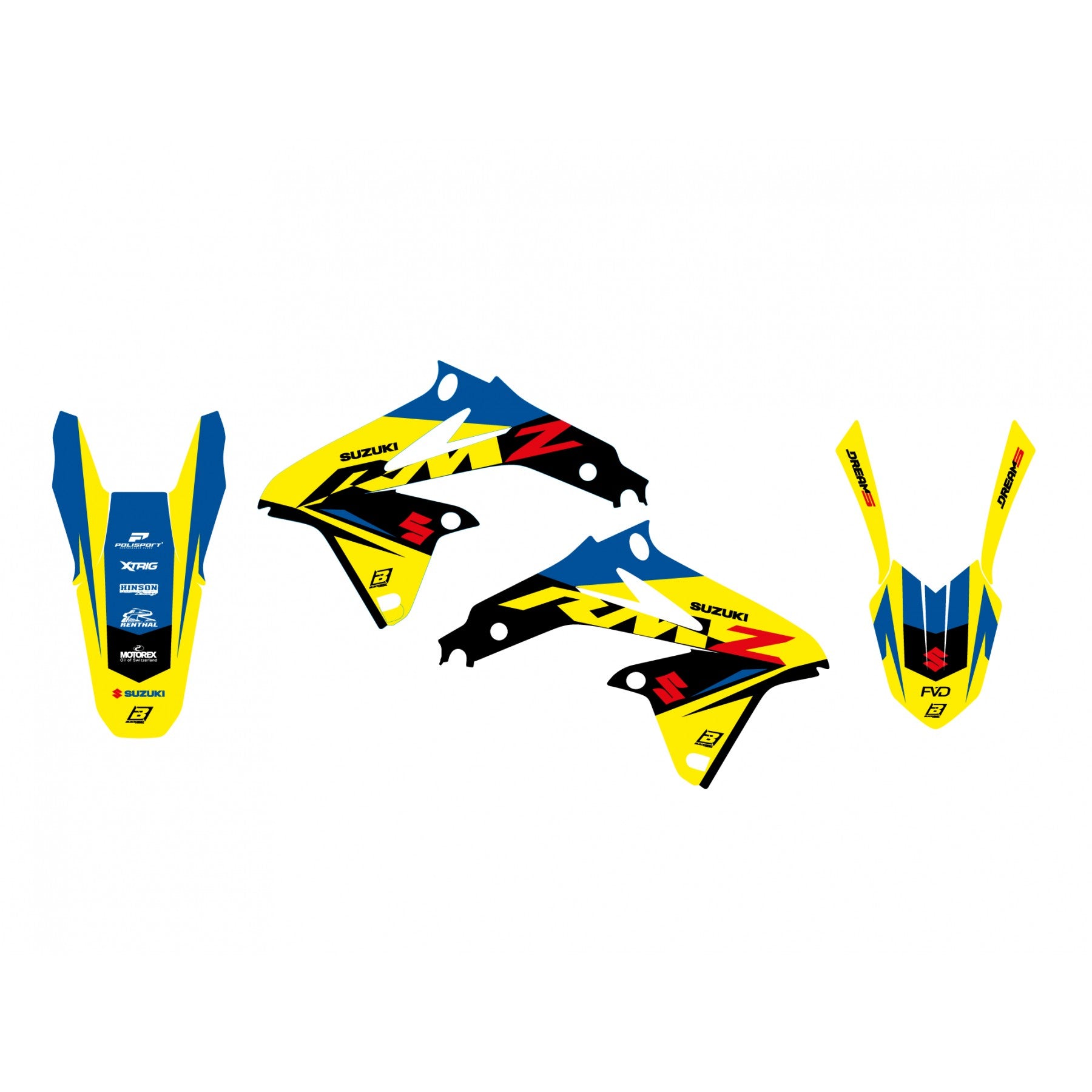 Blackbird Graphics 08-17 RMZ450 Dream 5 Graphics, Blackbird 2316AB
