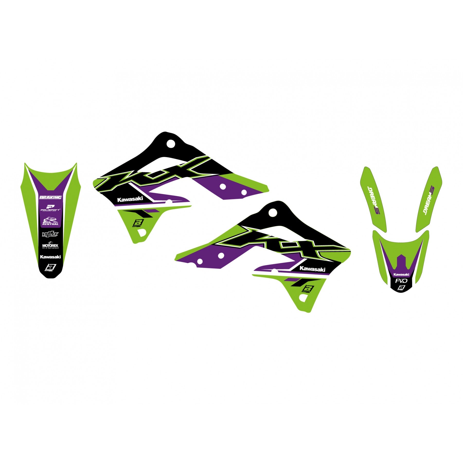 Blackbird Graphics 12-15 KXF450 Dream 5 Graphics, Blackbird 2420AB