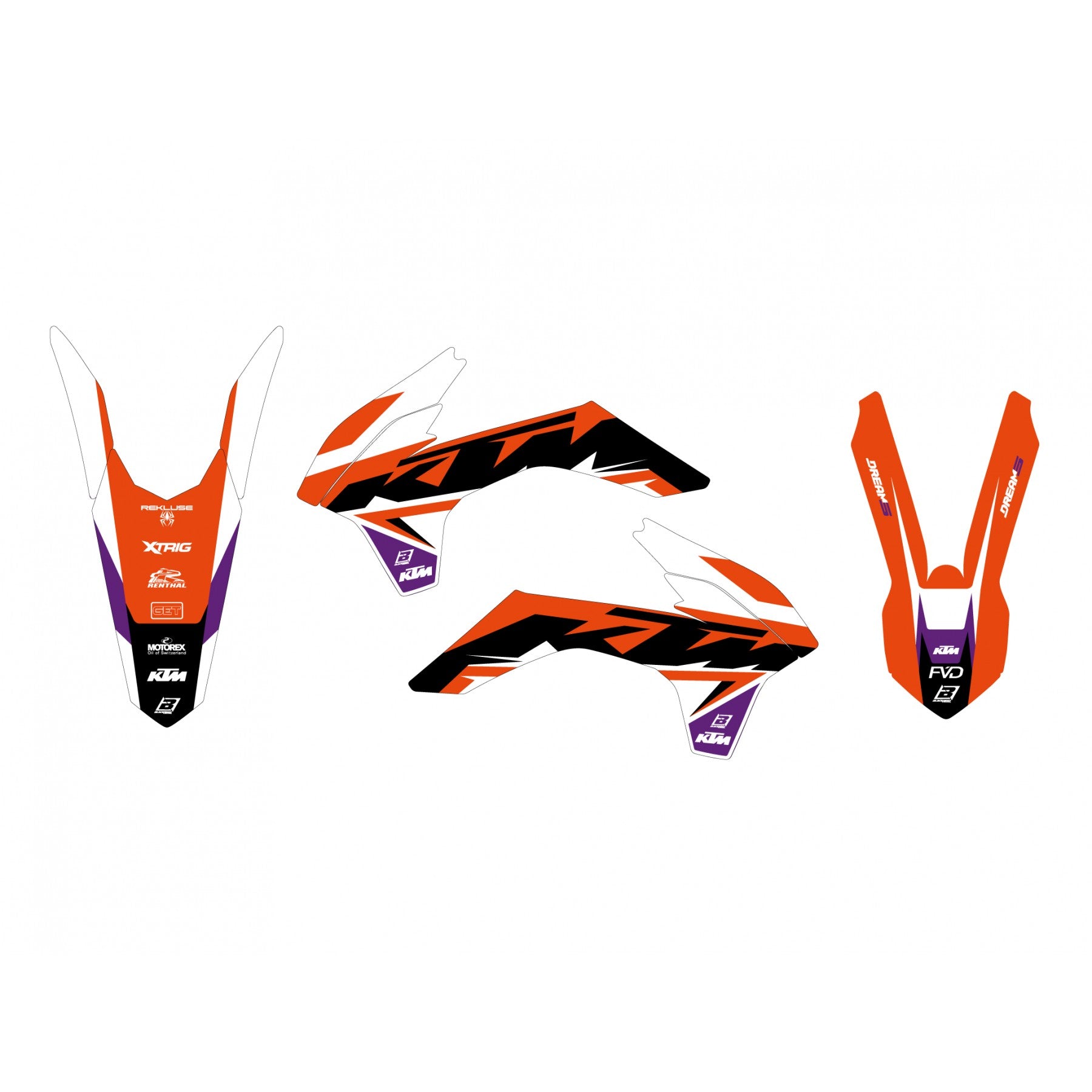 Blackbird Graphics 13-15 Sx/sxf 14-16 EXC KTM Dream 5 Decals, Blackbird 2538AB