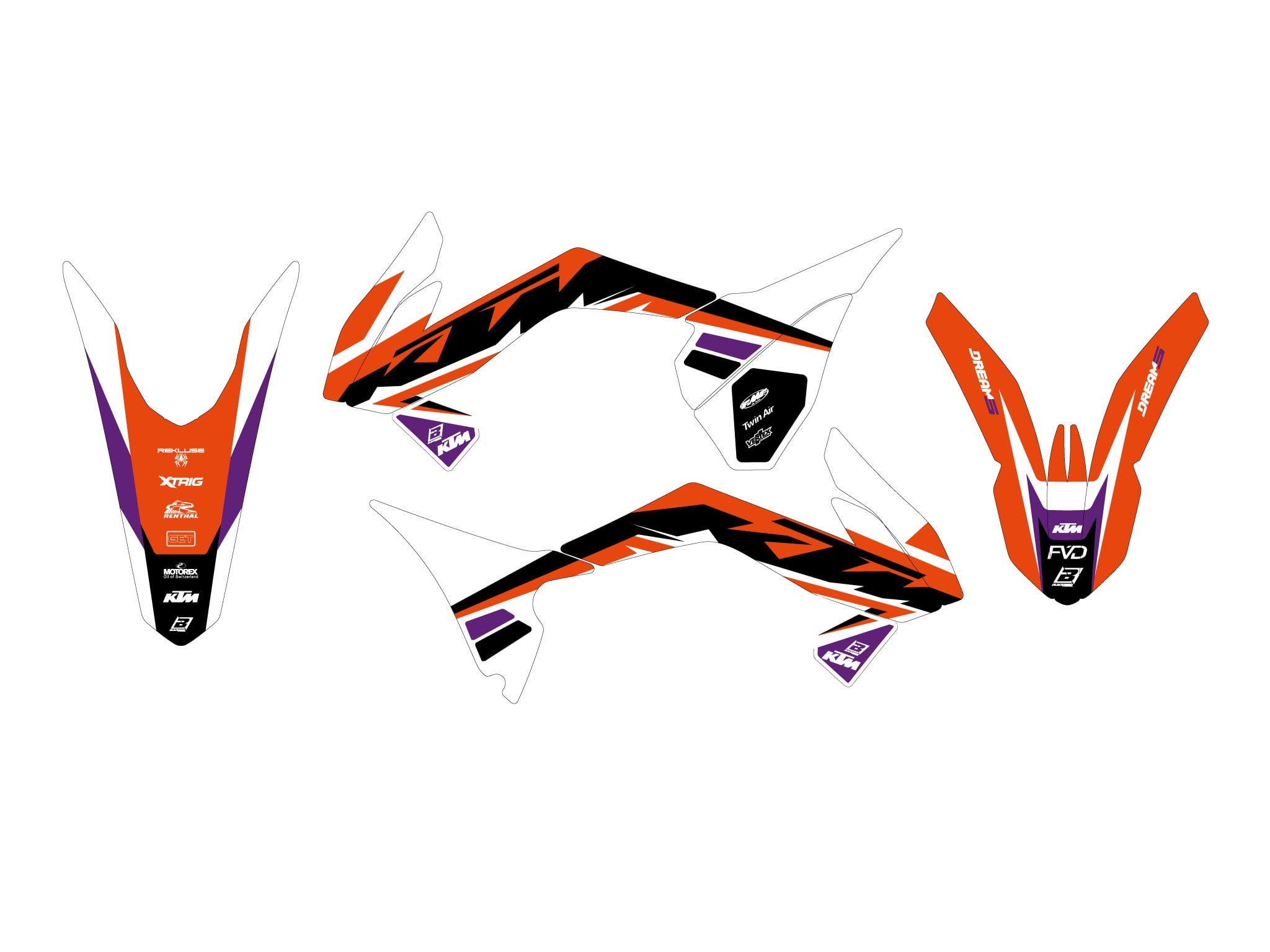 Blackbird Graphics 2013-17 SX85 Ktm Dream 5 Decals, Blackbird 2539AB