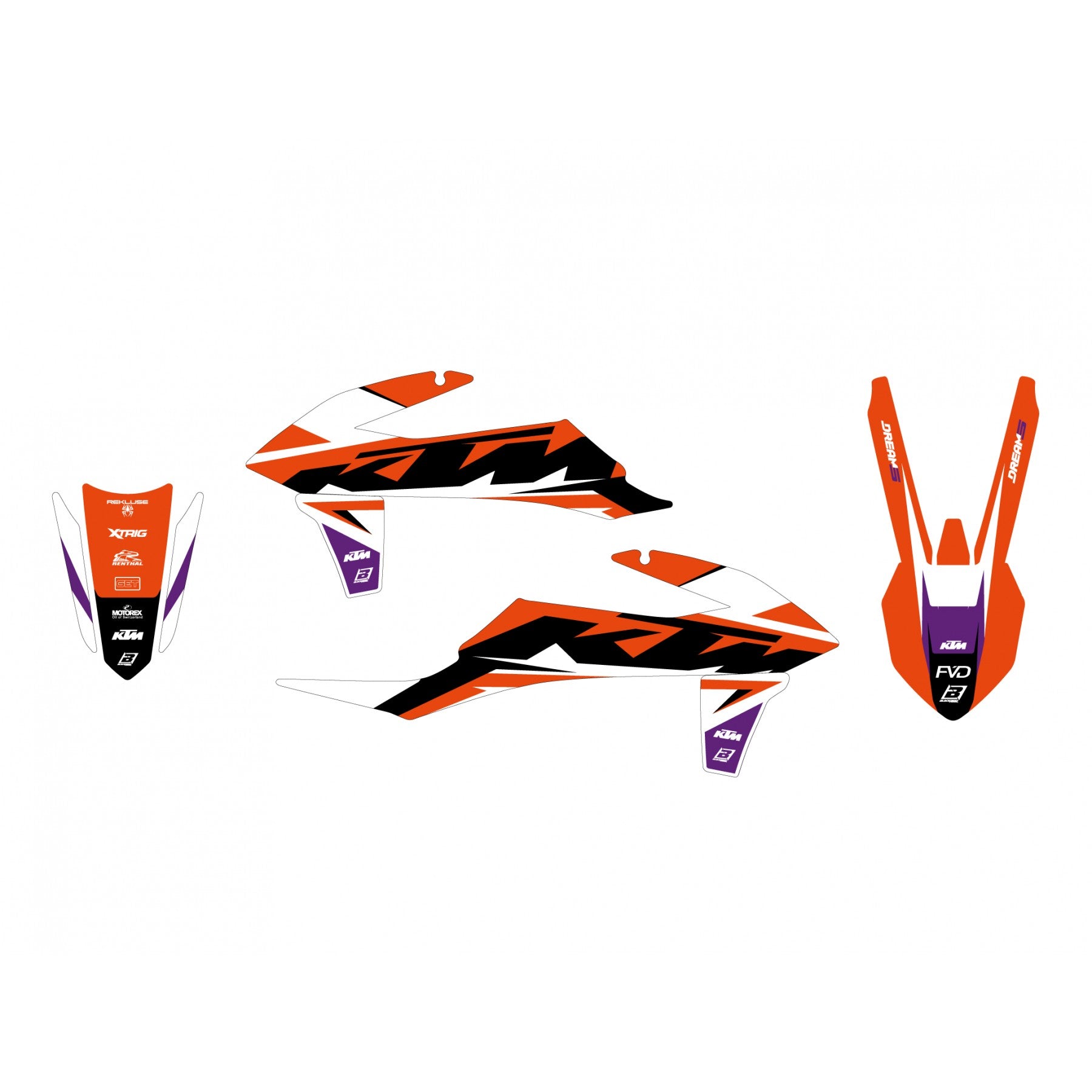 Blackbird Graphics 19-22 Sx/sxf 20-23 EXC, KTM Dream 5 Blackbird Decal Kit, 2547AB