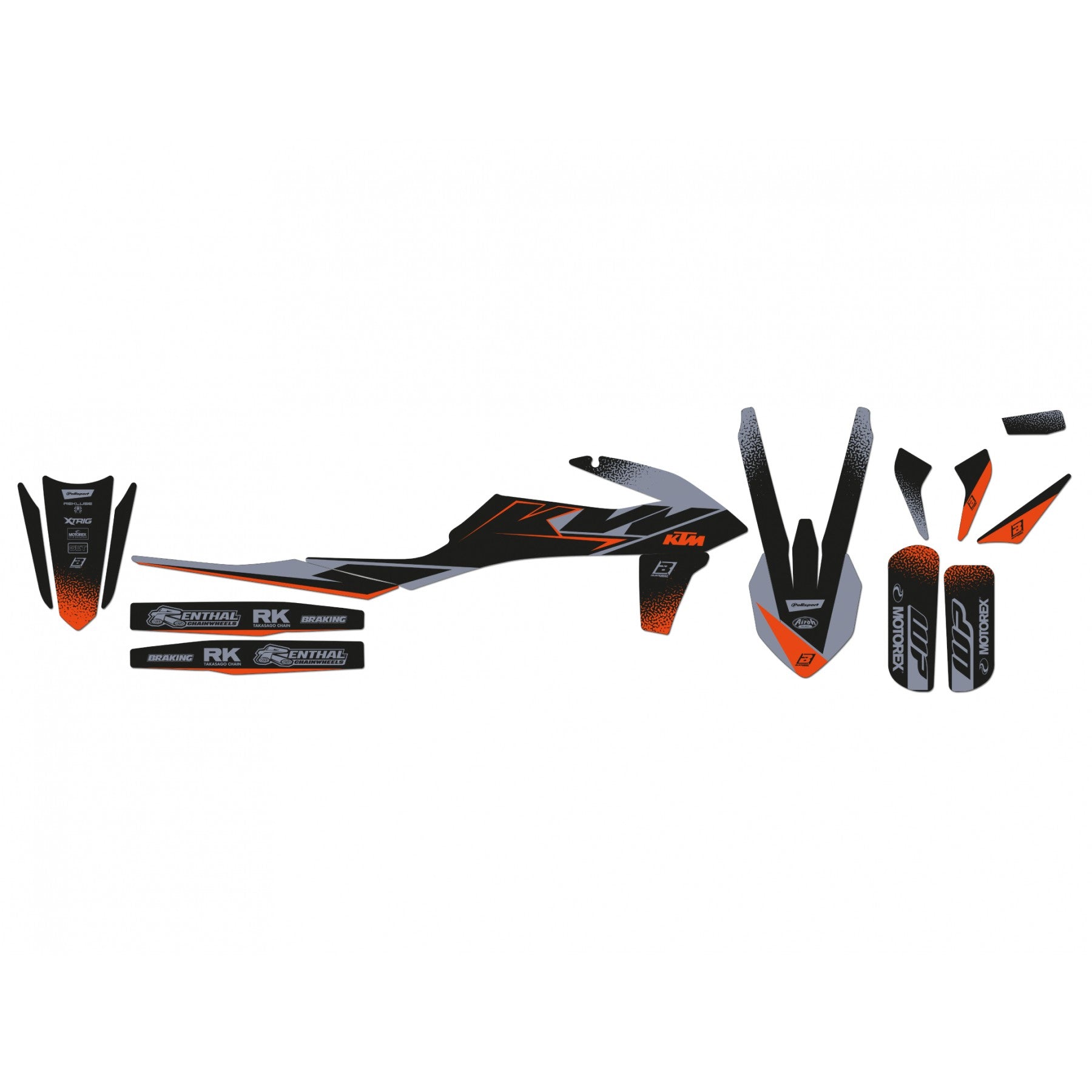 Blackbird Graphics 19-22 Sx/sxf 20-23 EXC, KTM Matt Black Decals, Blackbird 2547Y