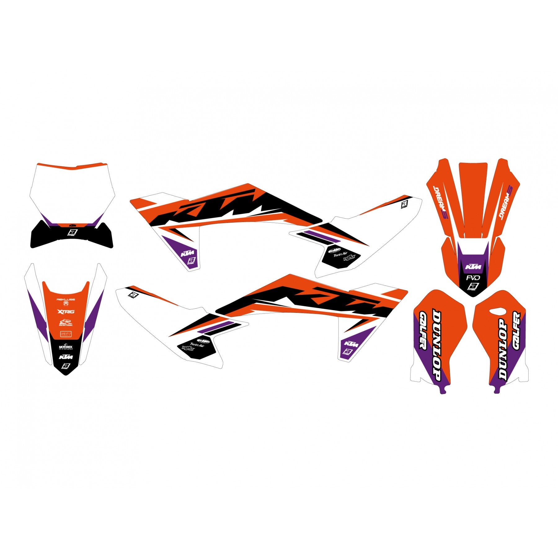 Blackbird Graphics 24-25 KTM SX 50 Dream 5 Decals, Blackbird 2549AB