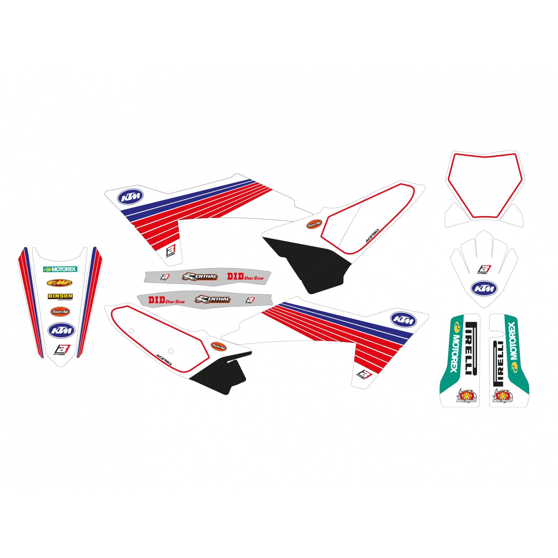 Blackbird Graphics 2025 KTM Sx/sxf Retro Red/blue Blackbird Decal Kit, 2552aa/01
