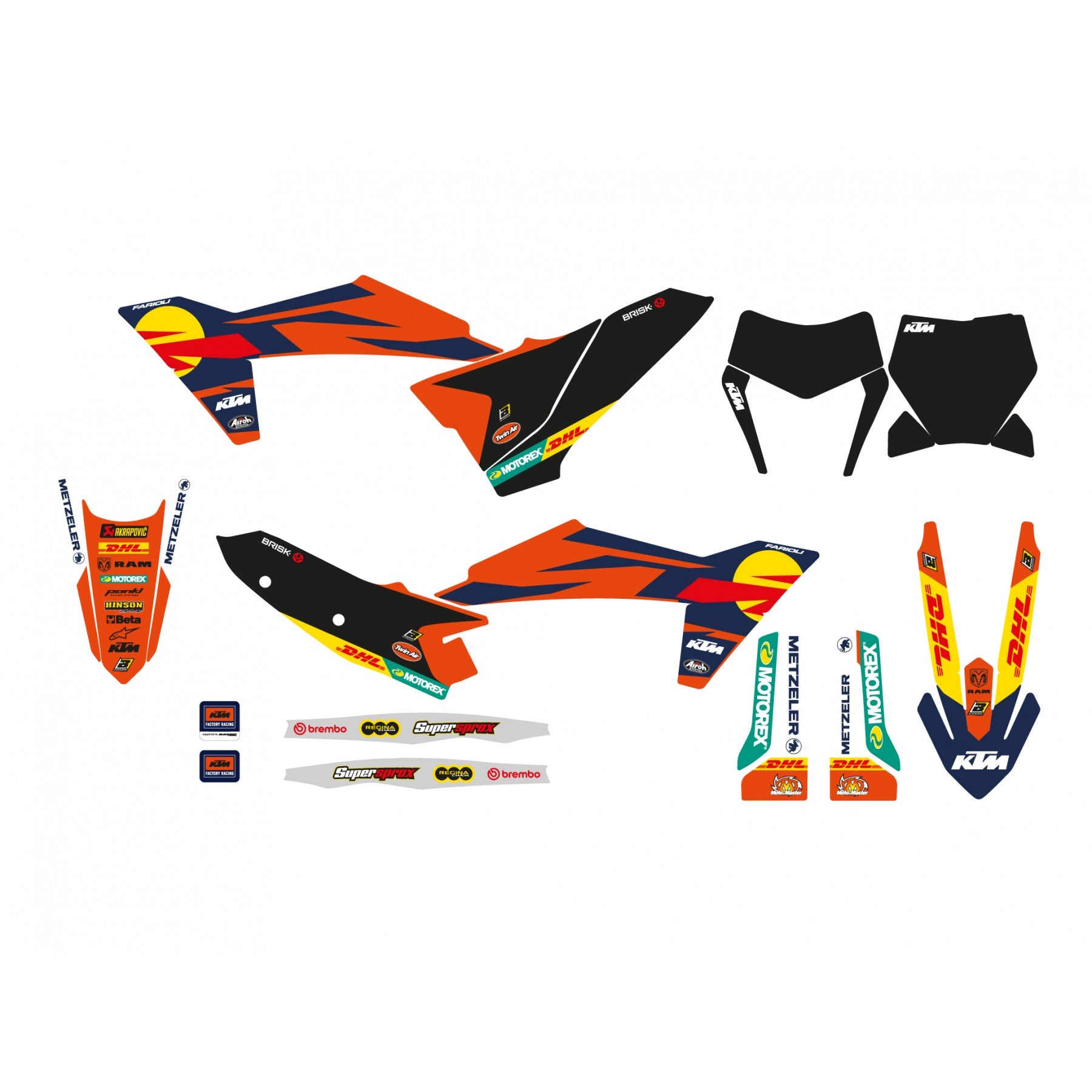 Blackbird Graphics 2025 KTM Sx/sxf Factory Blackbird Decal Kit, 2552R22