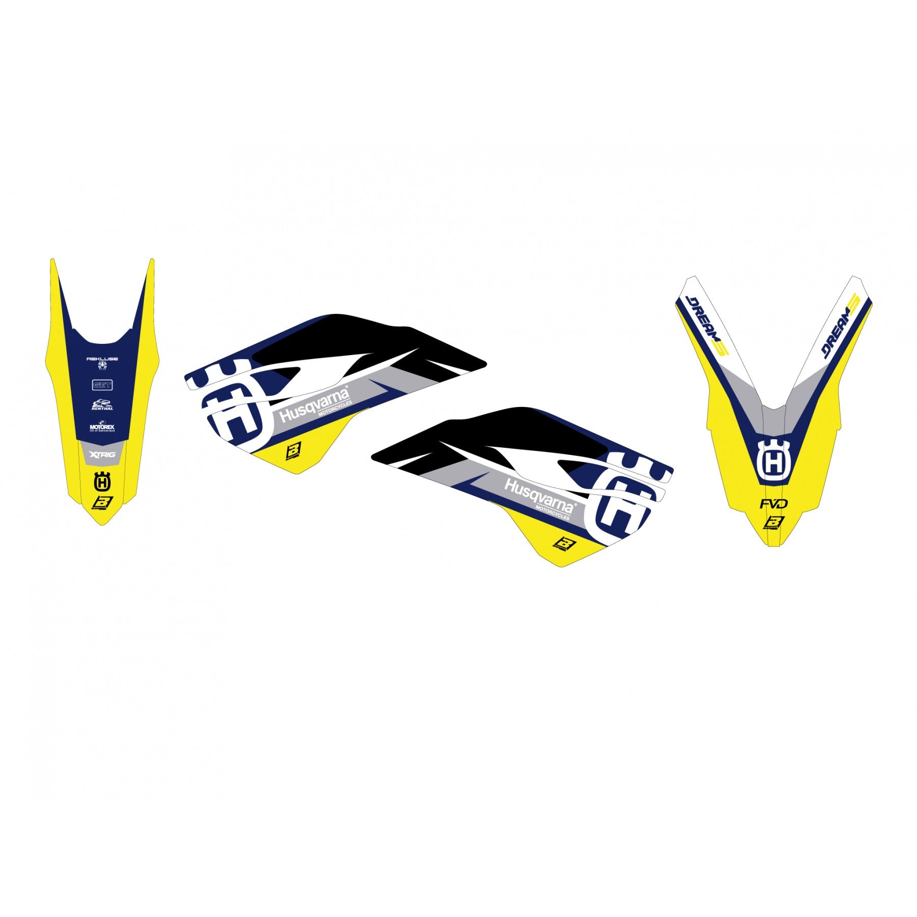 Blackbird Graphics Husqvarna Fc/tc 14-15 Te/fe 14-16 Factory, Blackbird Decal Kit, 2611AB