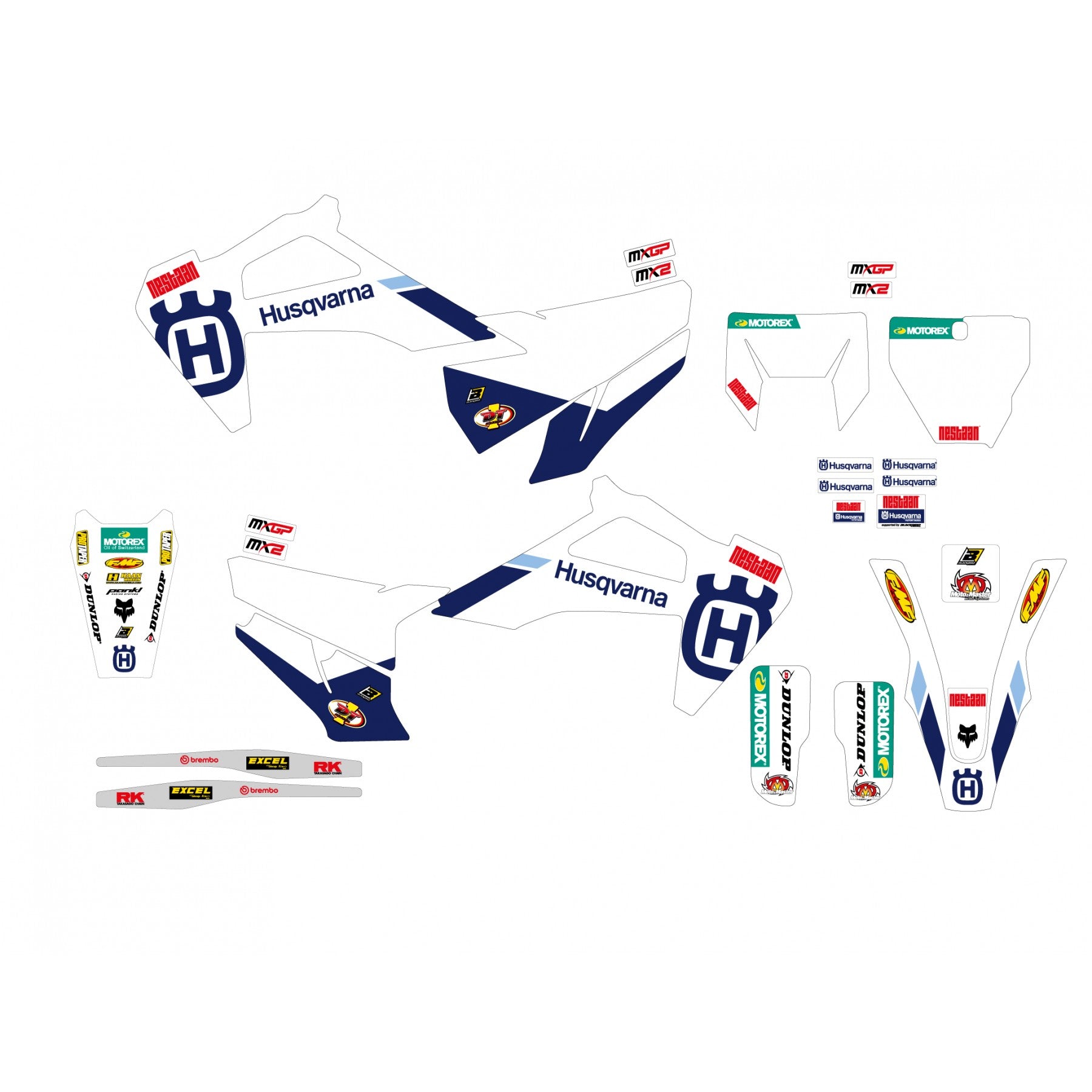 Blackbird Graphics Husqvarna Fc/tc 19-22 Te/fe 20-23 Factory, Blackbird Decal Kit, 2615R9