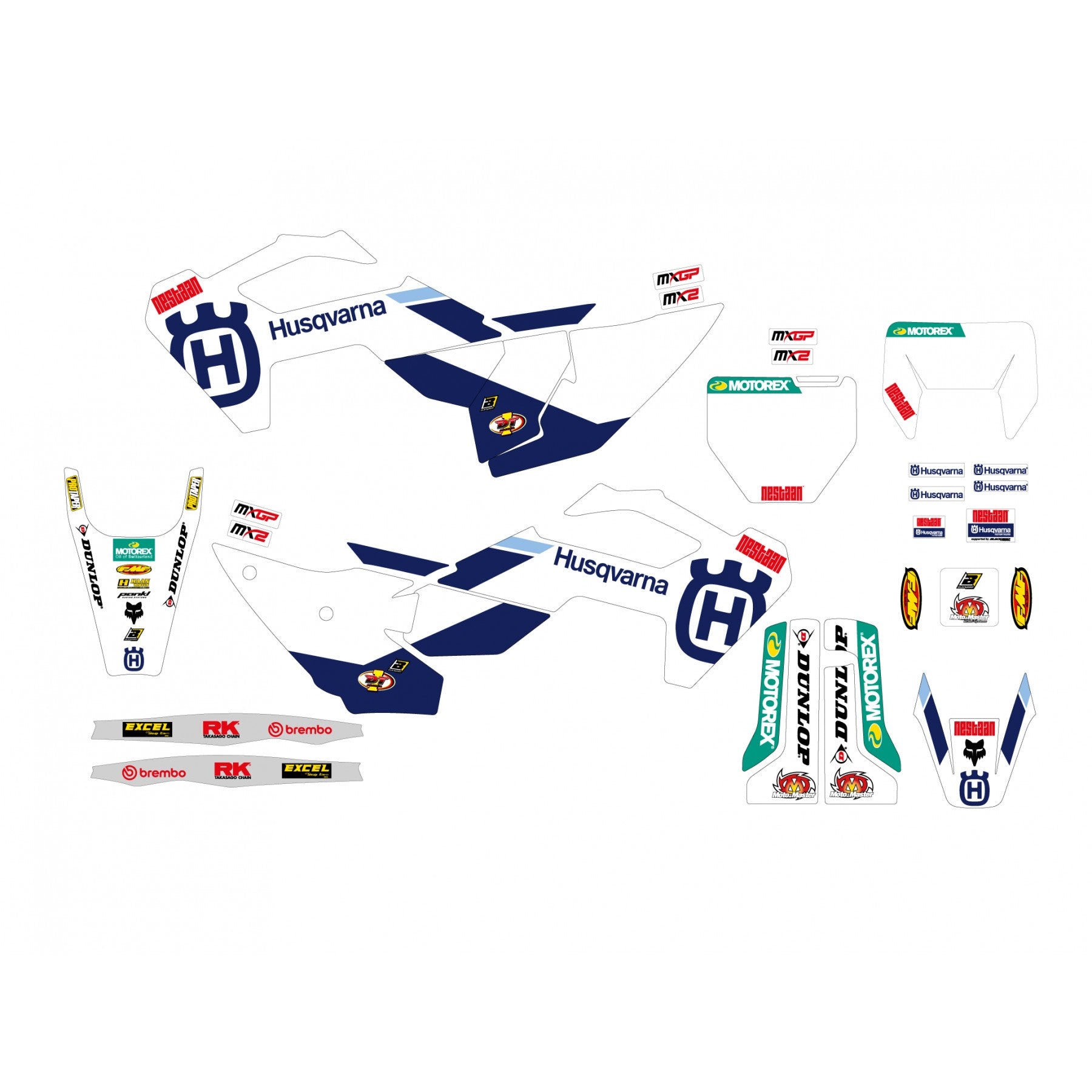 Blackbird Graphics Husqvarna Fc/tc 23-24 Te/fe 24-25 Factory, Blackbird Decal Kit, 2616R9