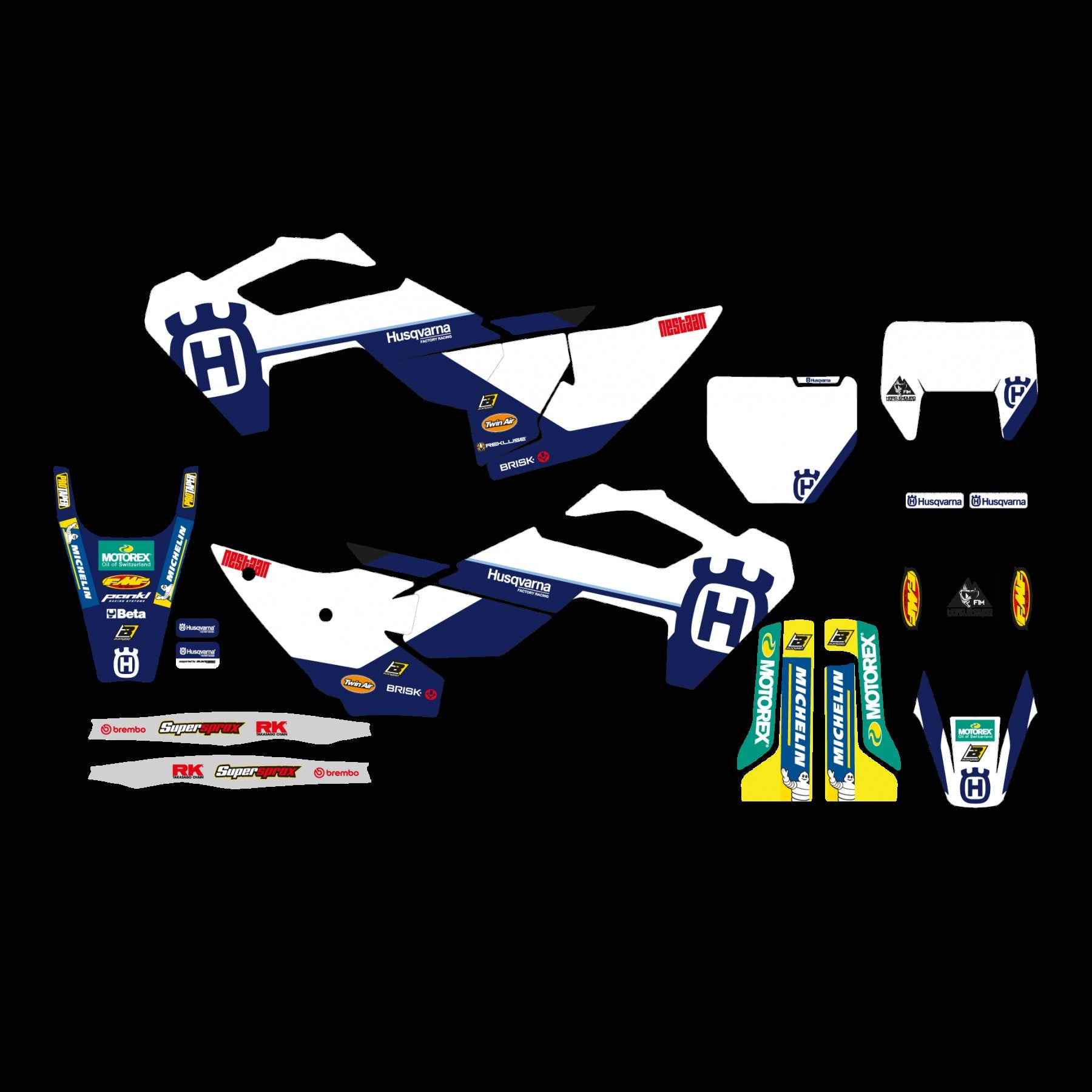 Blackbird Graphics 2025 Husqvarna Fc/tc Factory, Blackbird Decal Kit, 2618R8