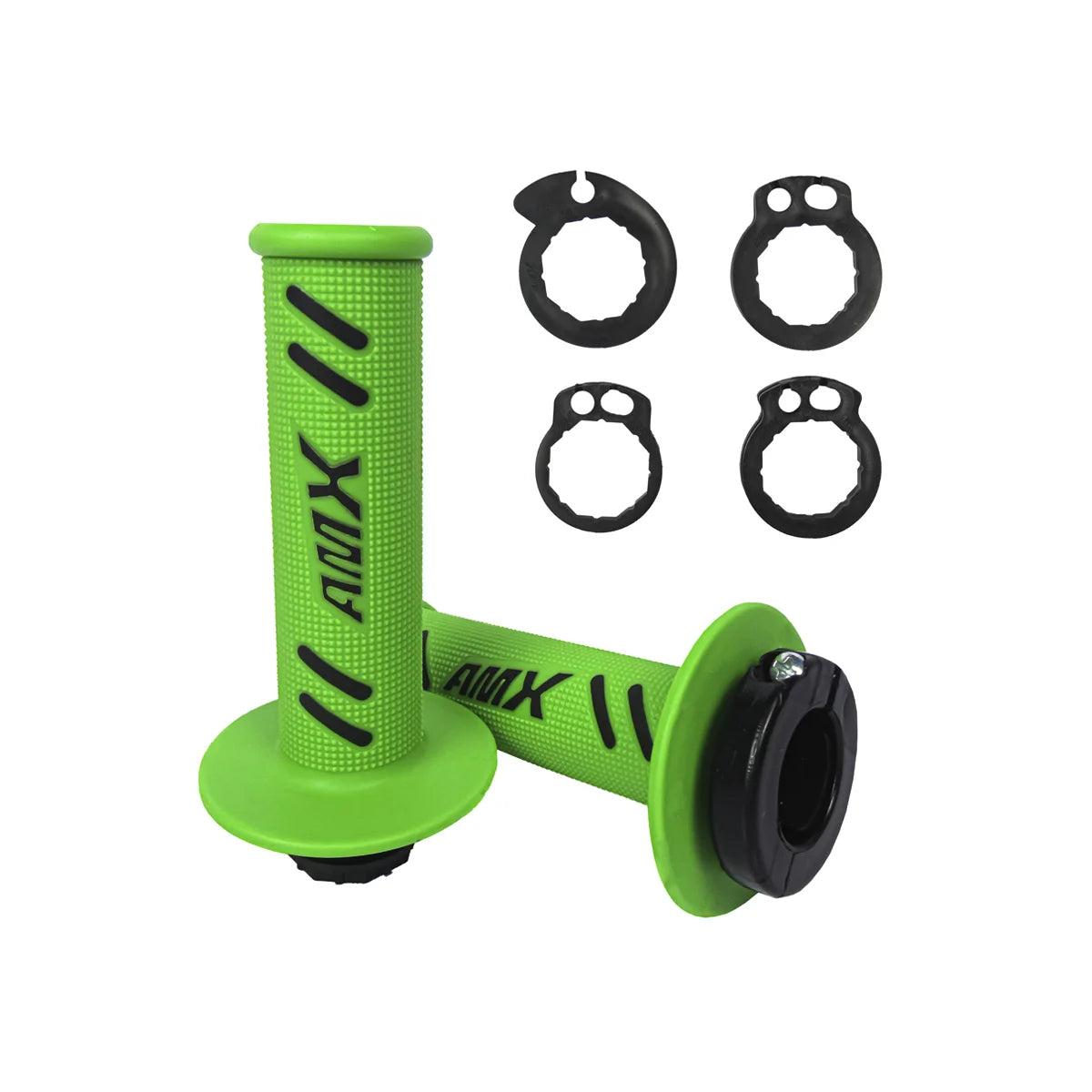 AMX Lock-On Pro Grips - Yamaha Kawasaki Suzuki Fitment - Green/Black