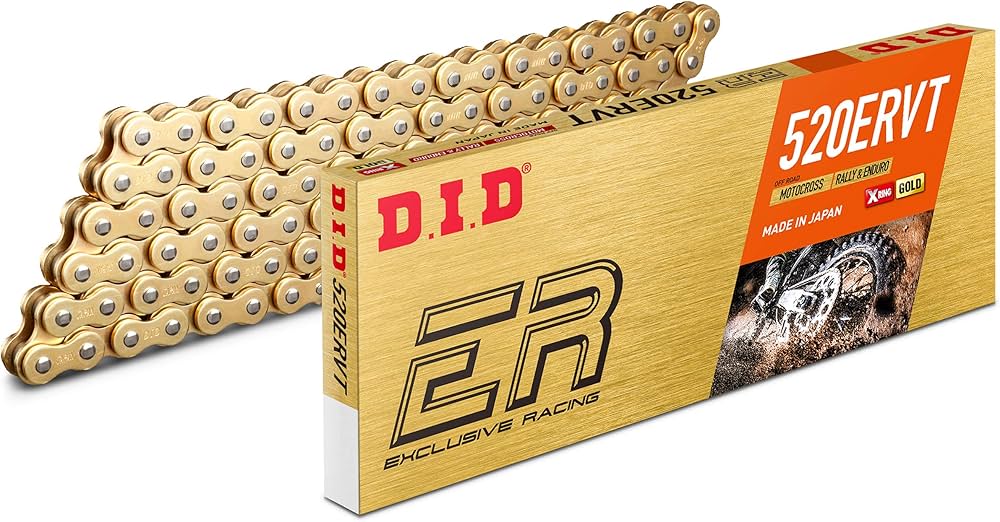 D.I.D Chain Did 520ervt X-ring Chain 116l, Gold & Gold Links, Did520ervtgg116