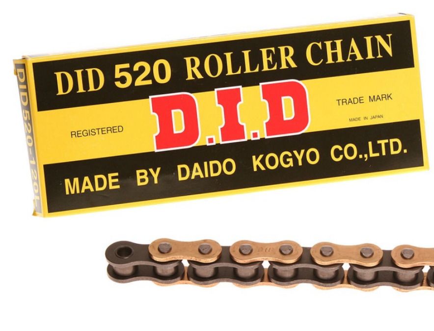 D.I.D Chain Did 520 Chain 118l Gold (rj), Gold&black Links, Did520gb118