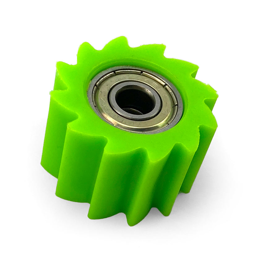 FIR Chain Roller Green Idxodxw 8x38x23, 38mm Od 8mm Id / Sprocketed