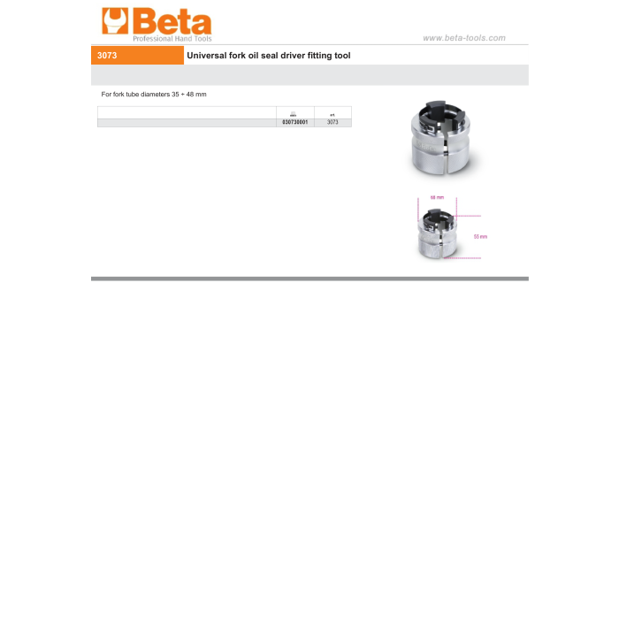 Beta Tools Universal Fork Oil Seal Driver Fitting Tool 35mm - 48mm - Beta Tools 3073