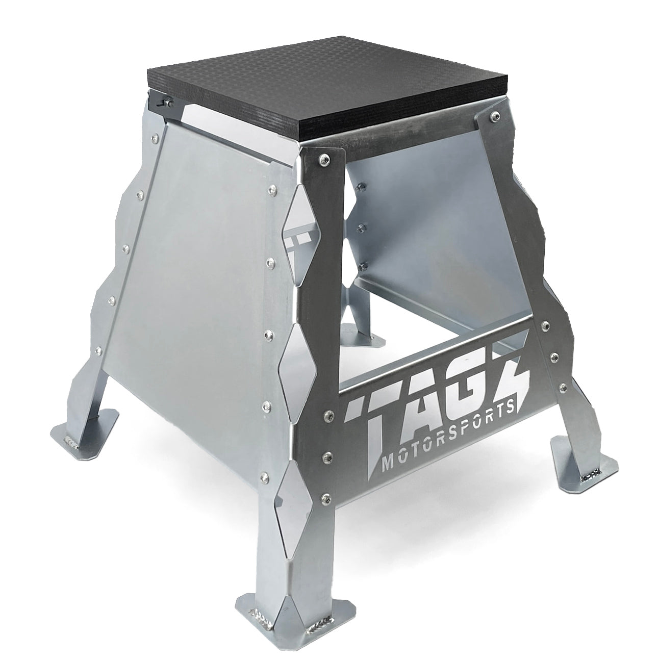 Tag-z Tagz Factory MX Stand Built, Limited Edition Bright Zinc Plate, Box Stand Motorbike Stand