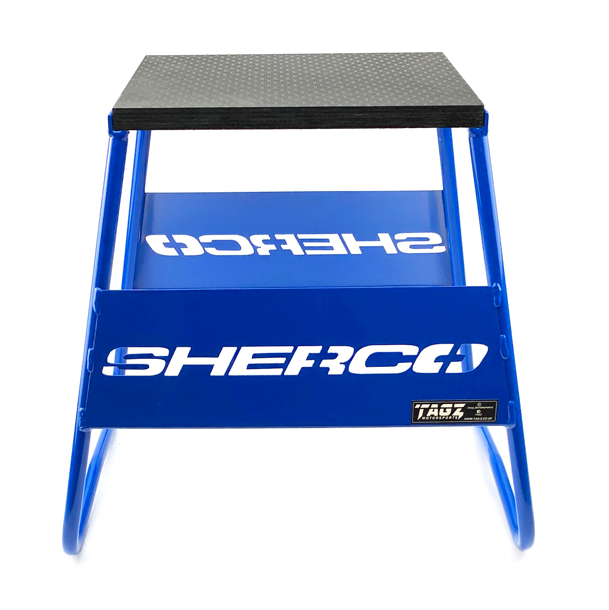 Tag-z Stand 440 Blue Sherco Logo, MX Logo Stand, Show Room Stand