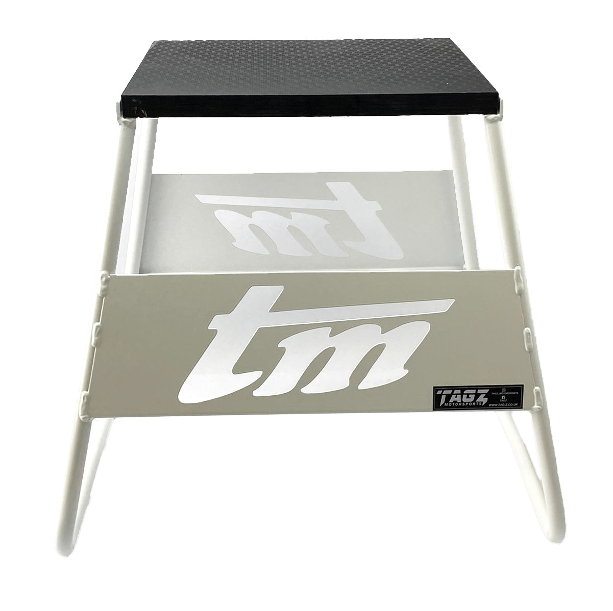 Tag-z Stand 440 White Tm Logo, MX Logo Stand, Show Room Stand