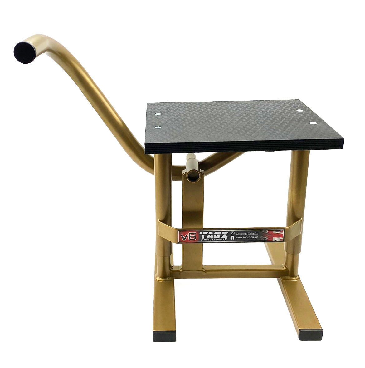 Tag-z Hd Jack-up-stand Twin Leg V5, MX & Enduro 125>625cc Gold, Large Stand 440mm High MX