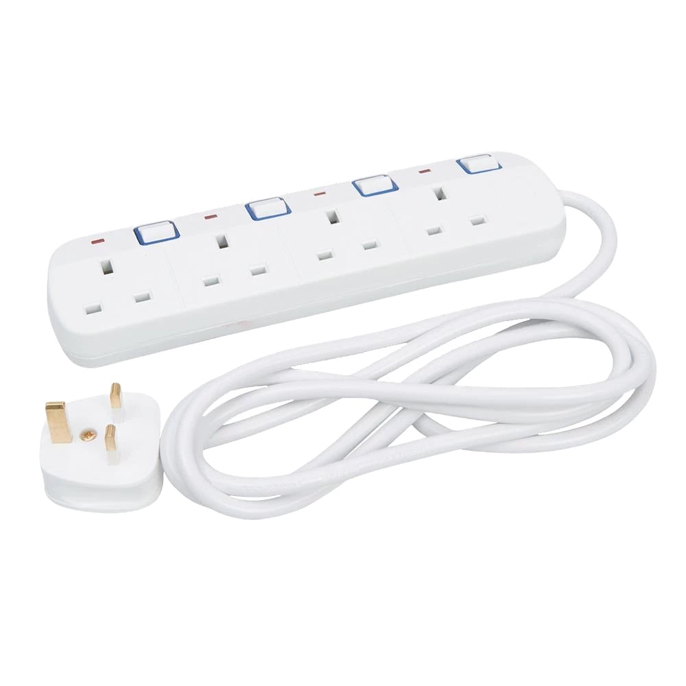 Silverline Tools Powermaster 4 Gang Extension Lead Switched, 2M