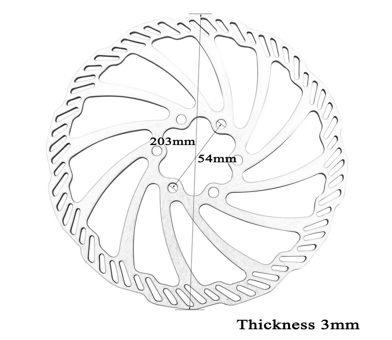 SUR-RON Rear Brake Disc 203mm × 54mm × 3mm Surron Light Bee S X Segway X160 X260