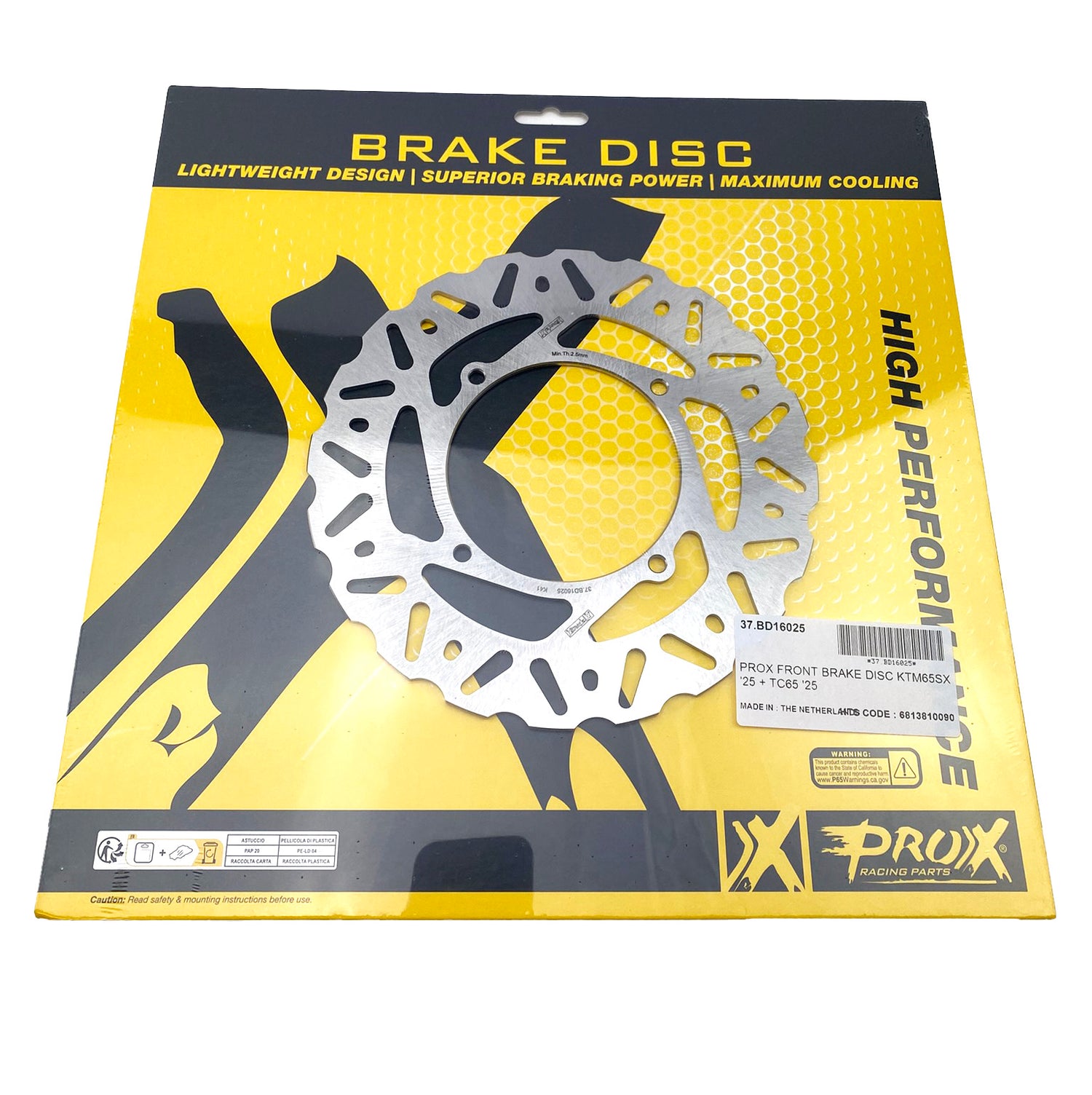 Prox Racing Brake Disc Front KTM 65 SX 2025, Husqvarna TC 65 2025, Prox 37.bd16025 ...