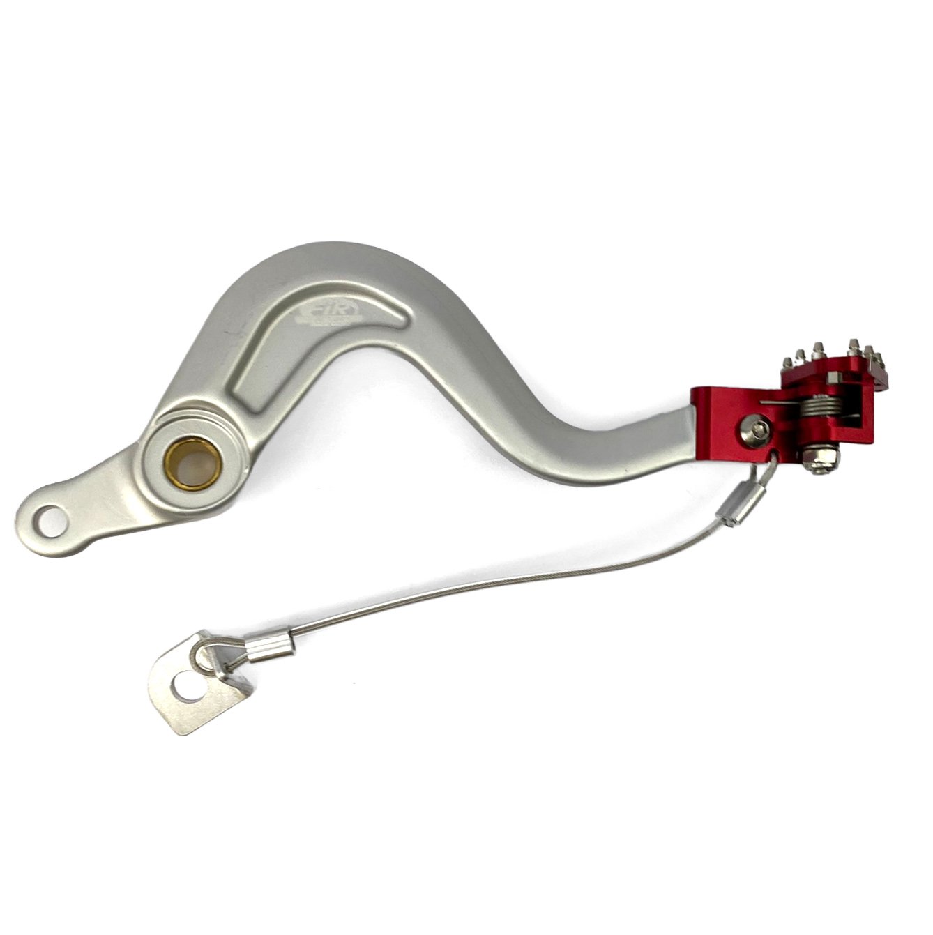 FIR Brake Pedal 00-13 Gasgas 4t, Silver with Red Tip, Fir Brand Asb-088f