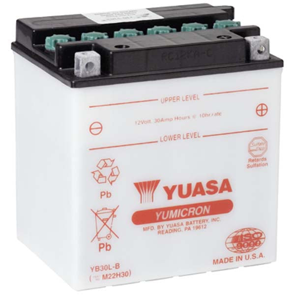 Yuasa YB30L-B (DC) 12V Dry Charged YuMicron Battery no Electrolite included