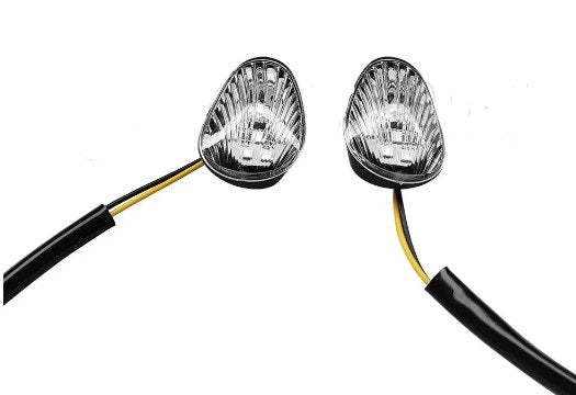 Dirt Racing Indicators Clear Lens Pair Big Eye Led 12v