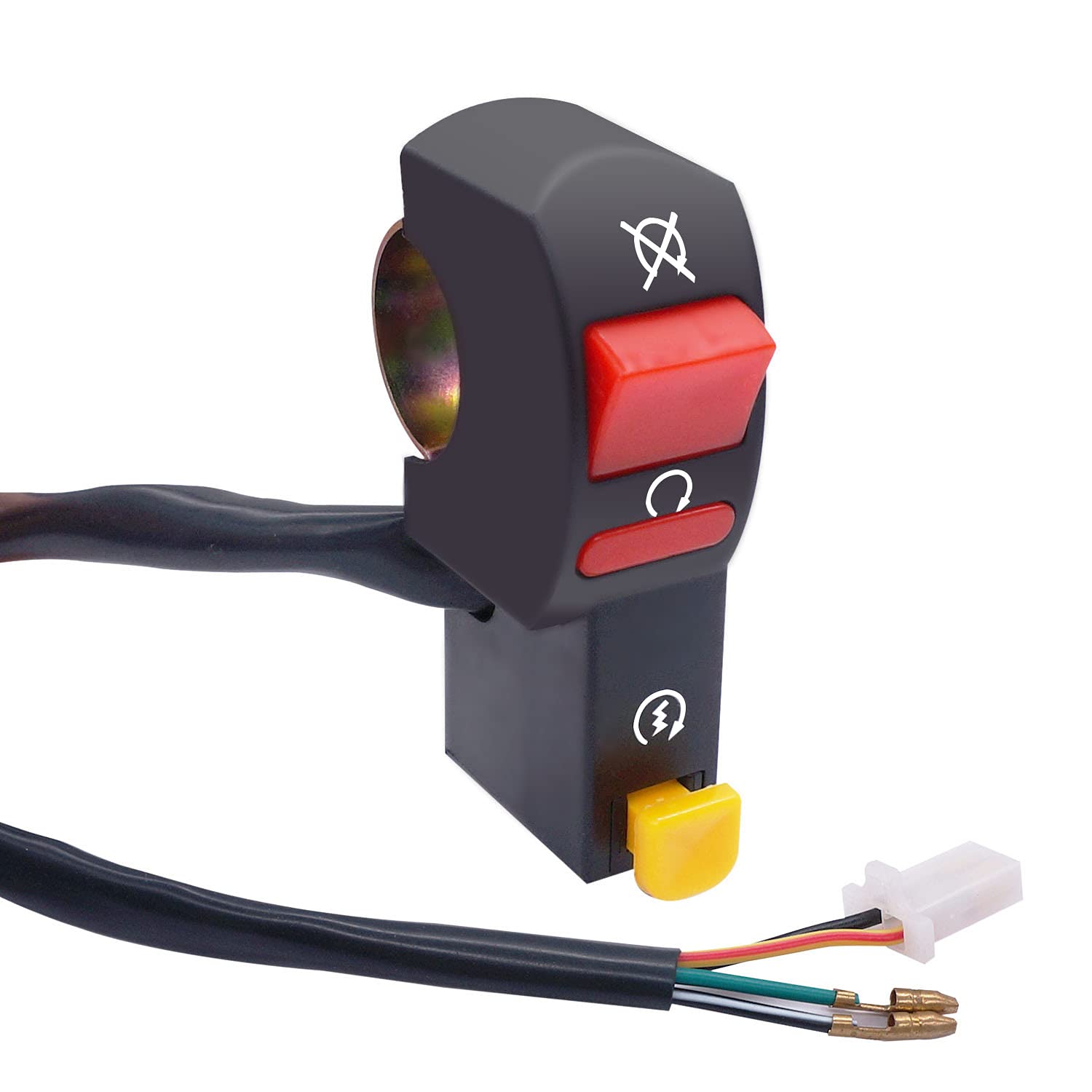 FIR Switch 22mm 7/8 Handlebar Start Stop Kill Push Button Universal Fitment