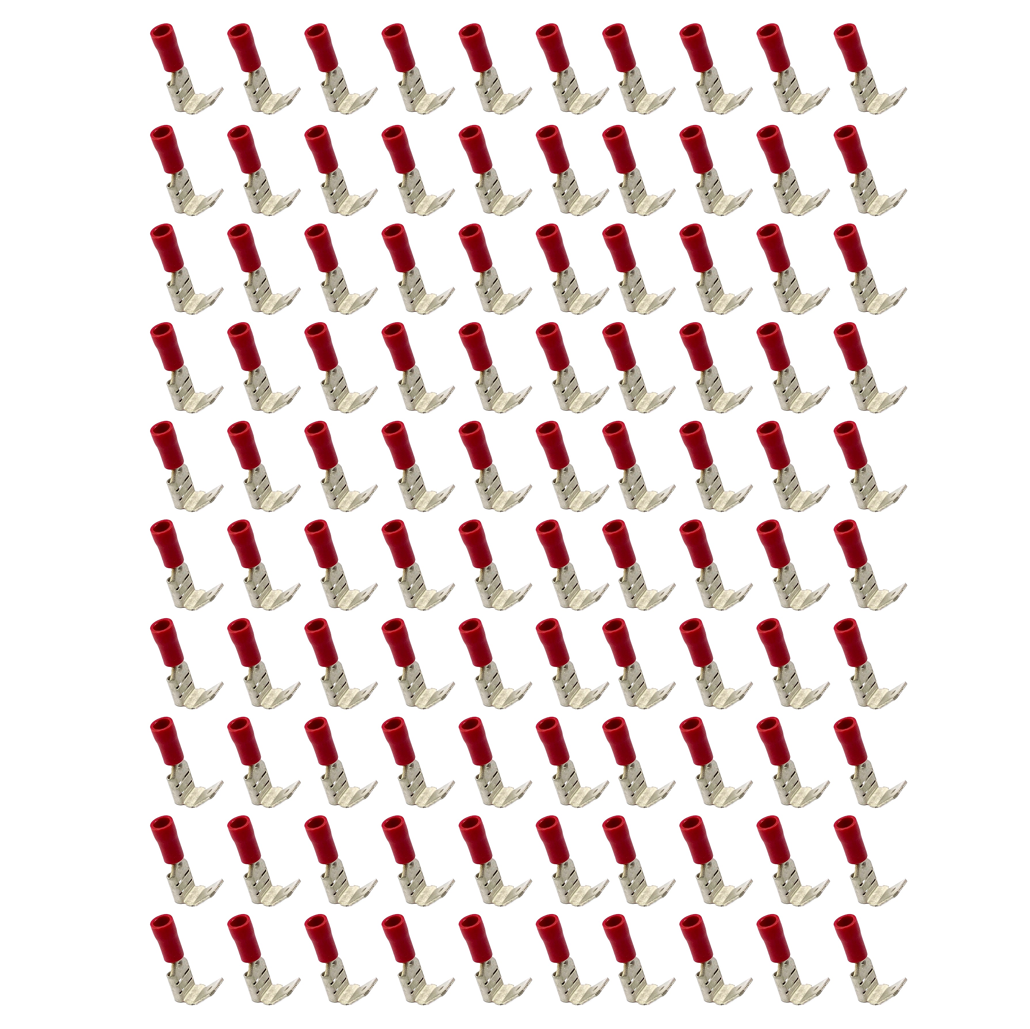 FIR Terminal Red Piggy Back Spade, Pack of 100 / WT55