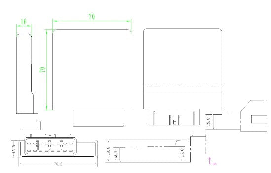 Dirt Racing Cdi Ignition Module 2008-2018 Kawasaki KLR650 16pin Unit 21119-0095