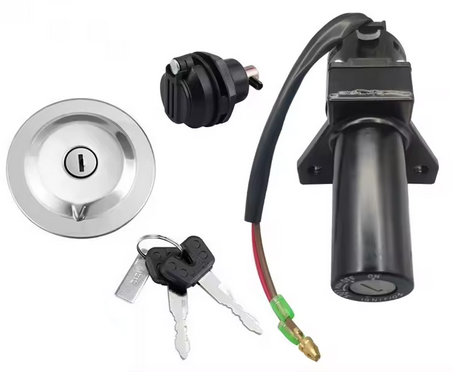 Dirt Racing Ignition Switch Lock & Tank Cap Yamaha YBR125 Euro 111 Round Cap 2 Wire