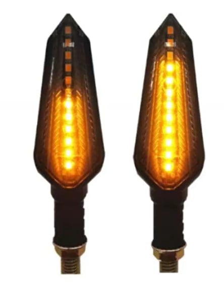 Dirt Racing 2PCS Turn Signals Indicator Flowing 12 LED Light Amber Blinker 12V M10 Approved E-MARK E24