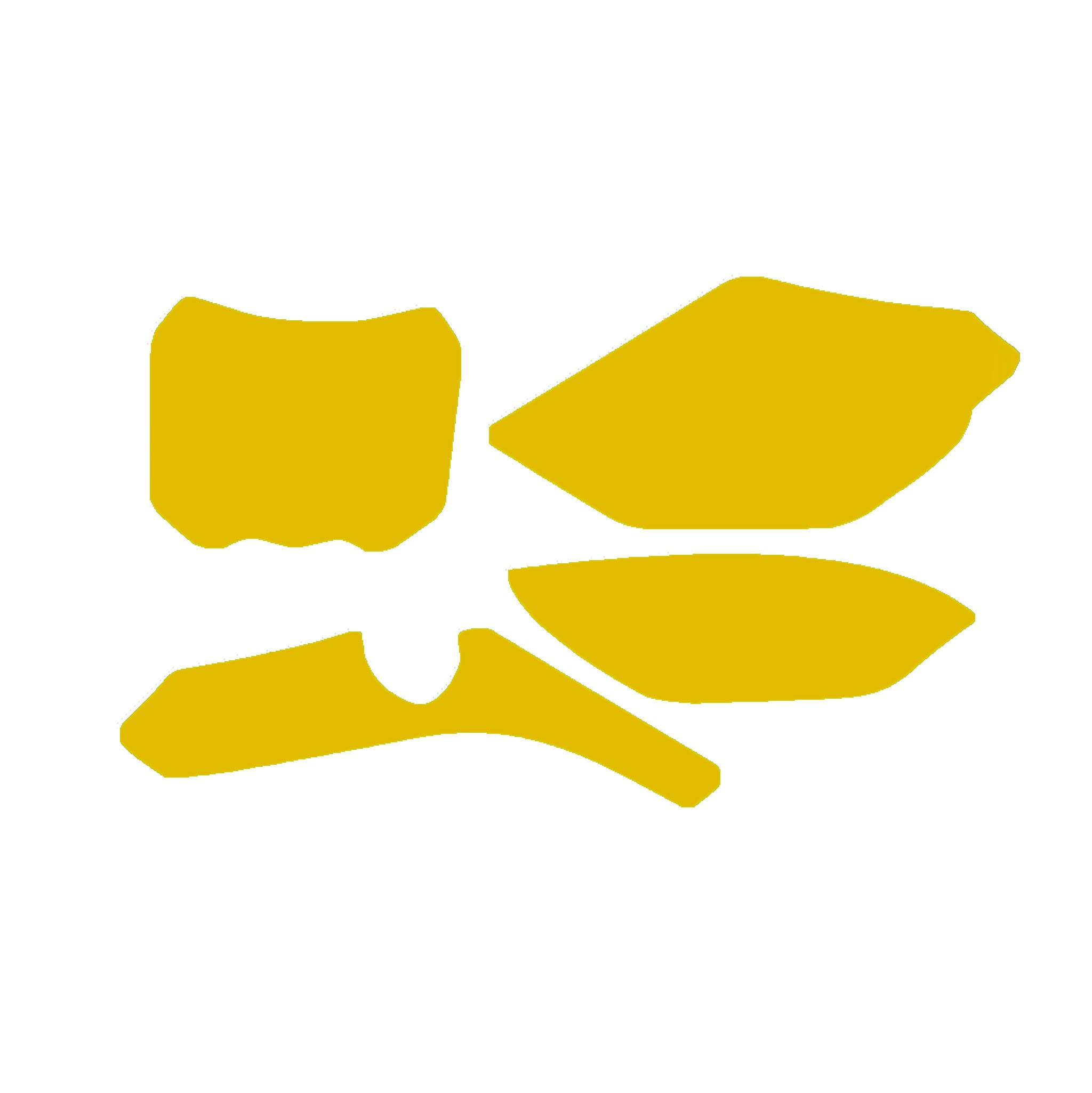 Blackbird Graphics Tm 4-stroke MX 450-530 2022-25 Pre Cuts, Blackbird 3818/40 Yellow, Number Board Backgrounds