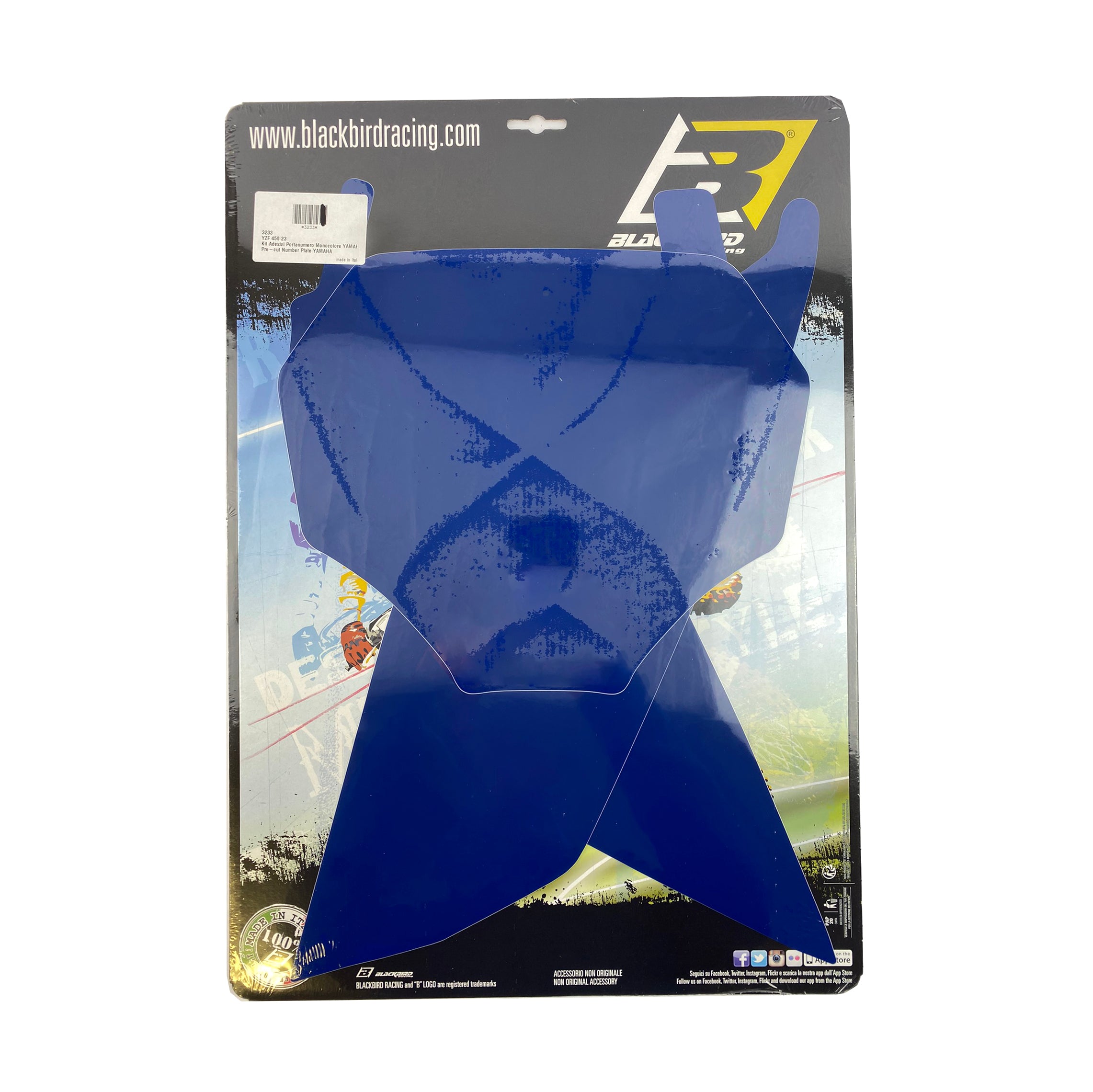 Blackbird Graphics YZ450F 2023 Yamaha Pre Cut, Blackbird 3233/70 Blue, Number Board Backgrounds